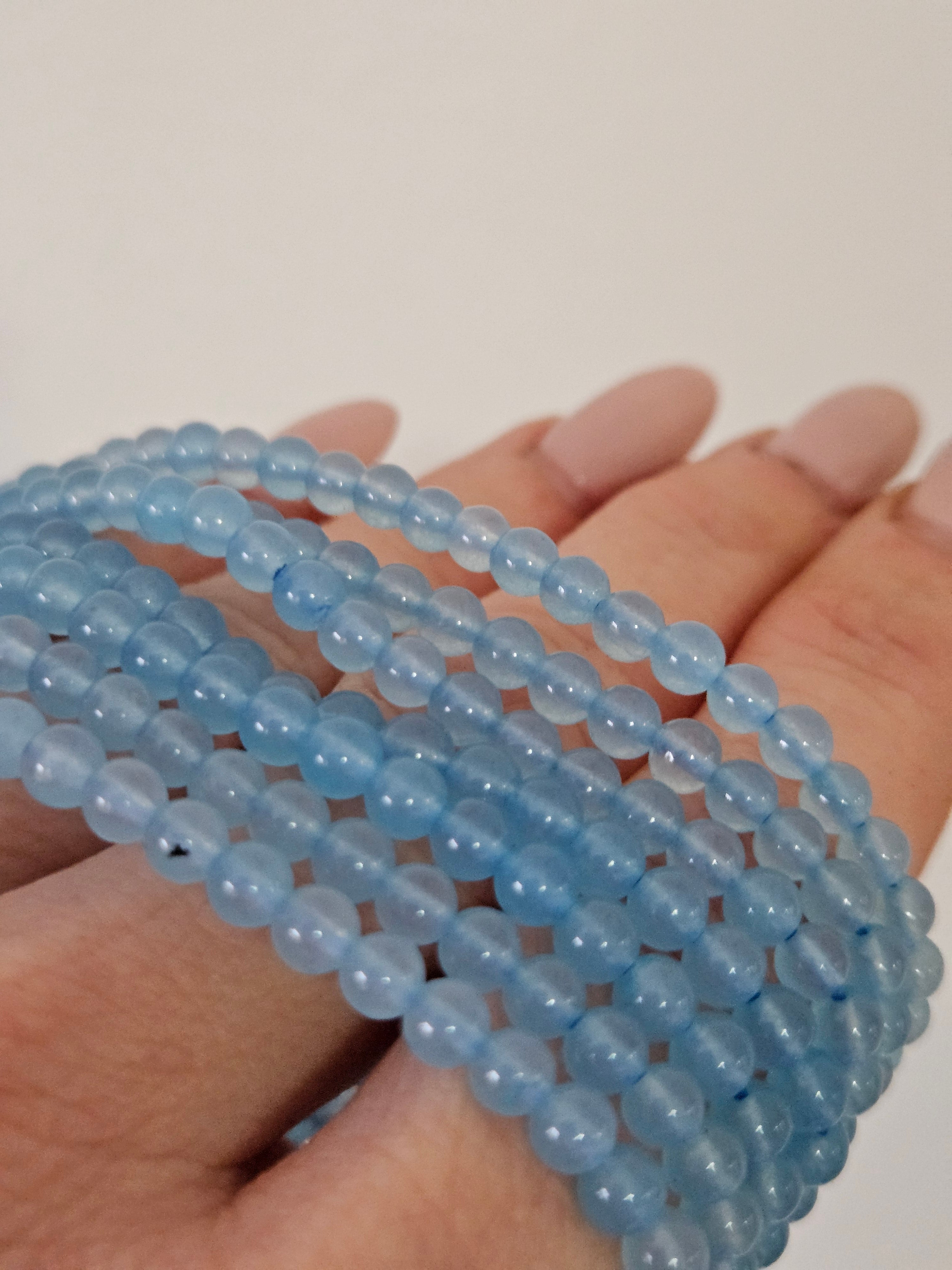 Blue Agate Bracelet | 4mm