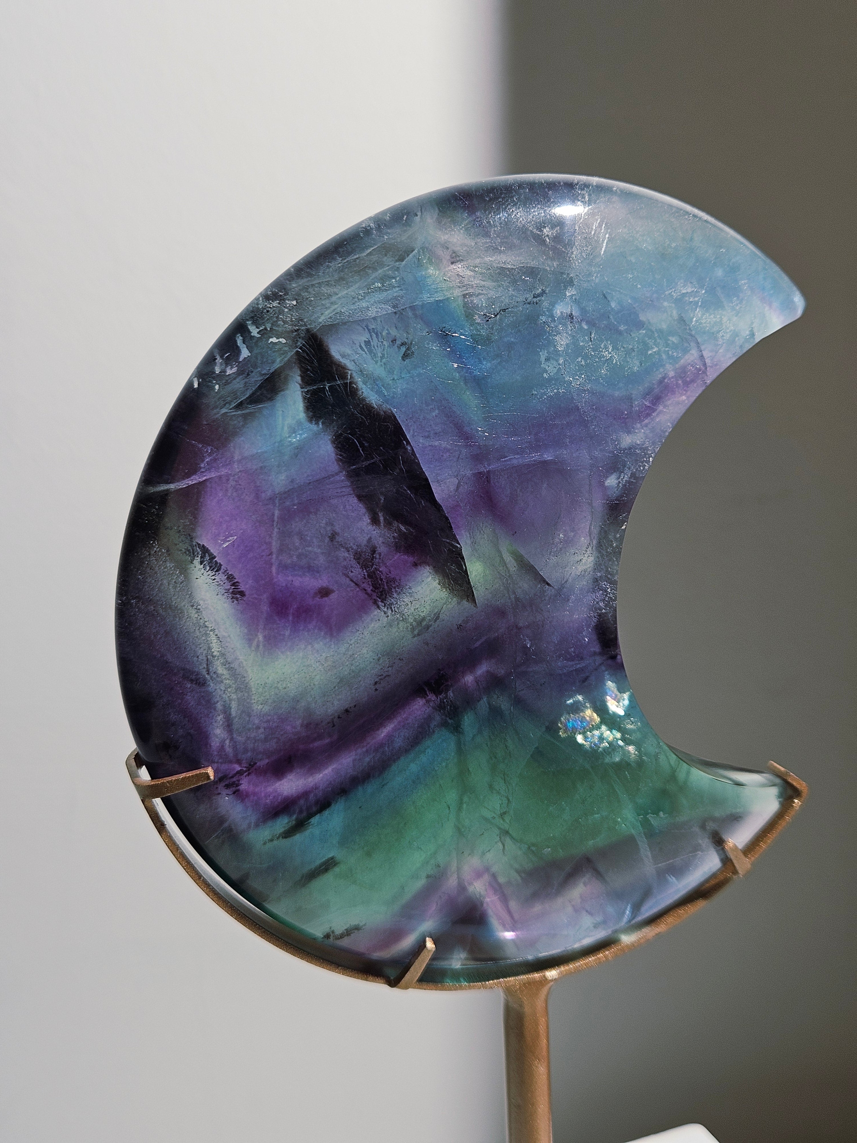 Rainbow Fluorite Moon 002