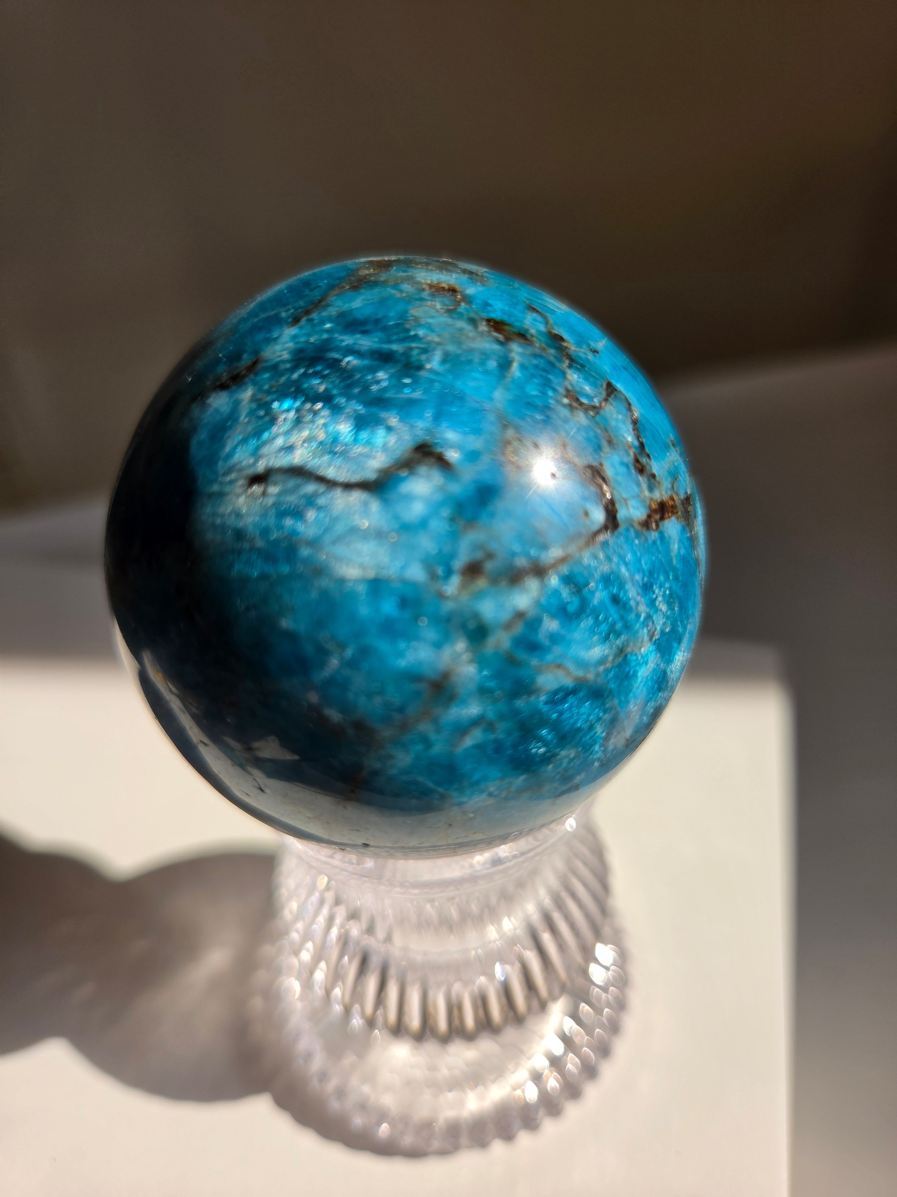 Blue Apatite Sphere 001
