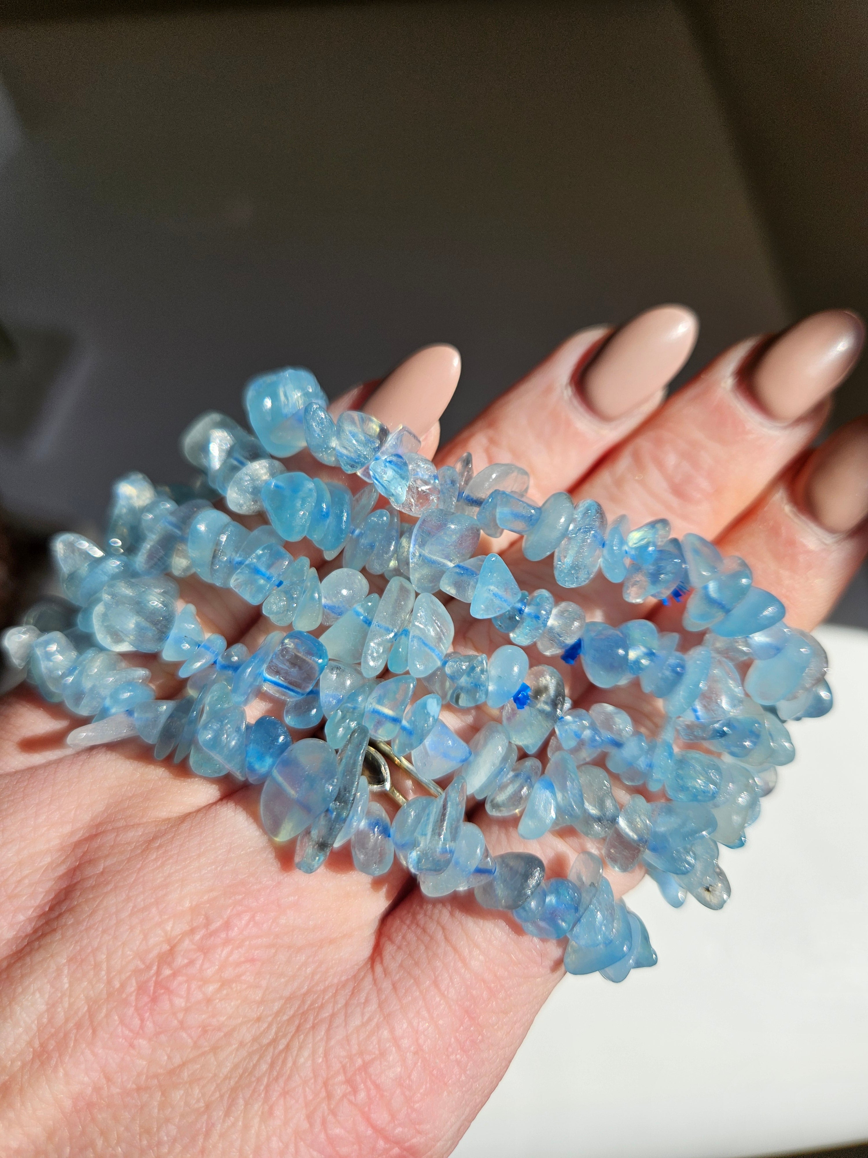 Aquamarine Chip Bracelet