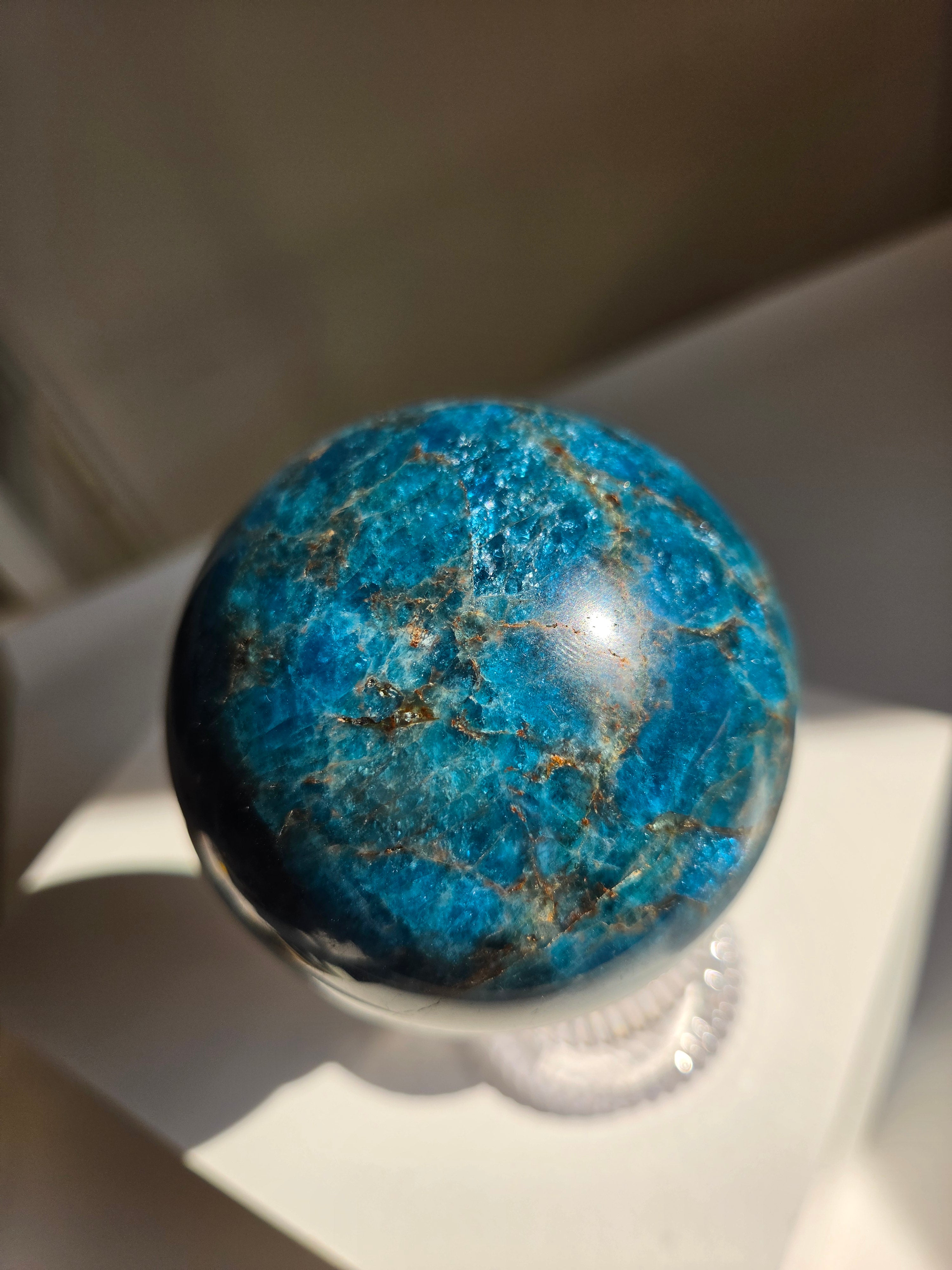 Blue Apatite Sphere 002