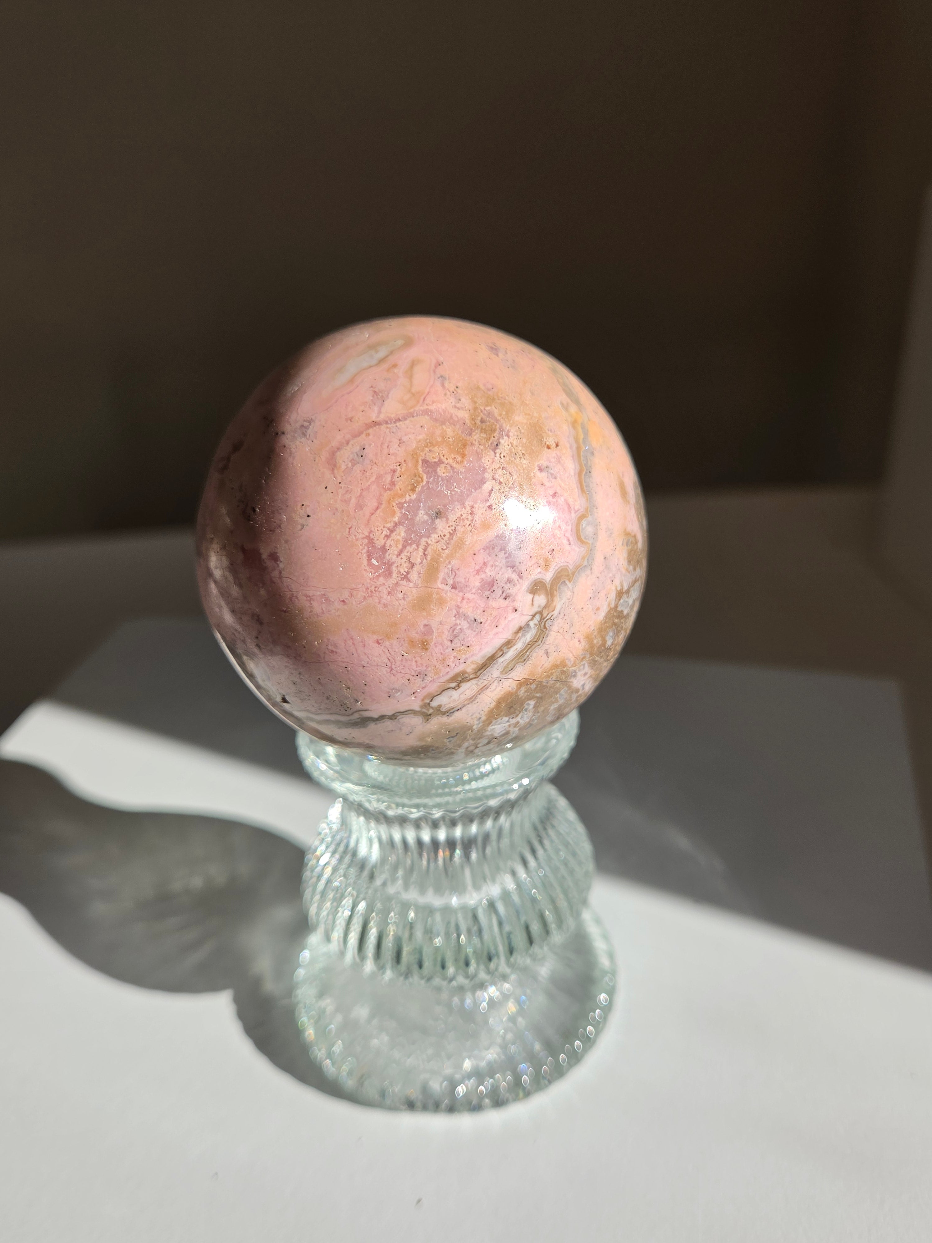 Peach Rhodonite Sphere 002