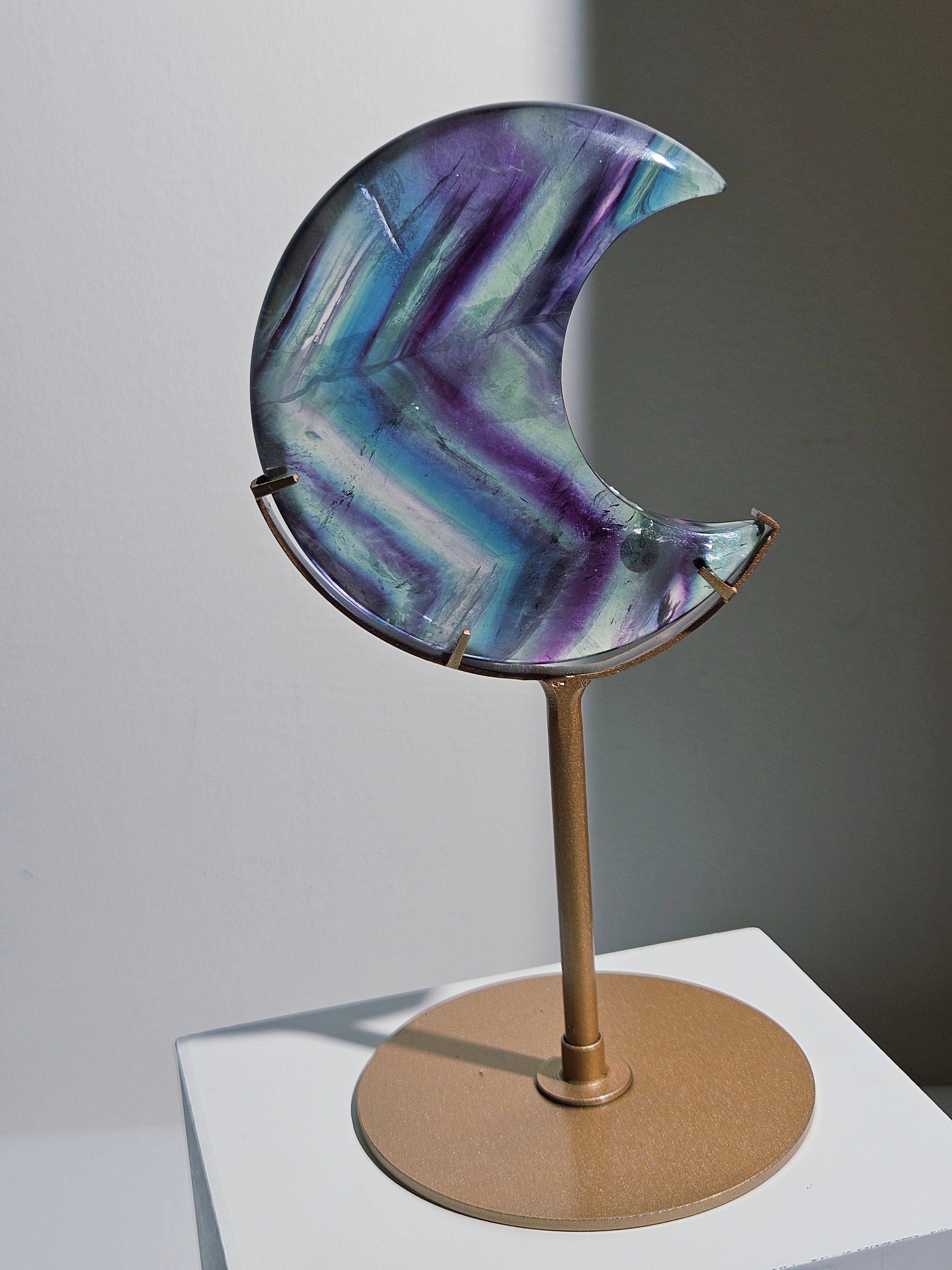 Rainbow Fluorite Moon 004