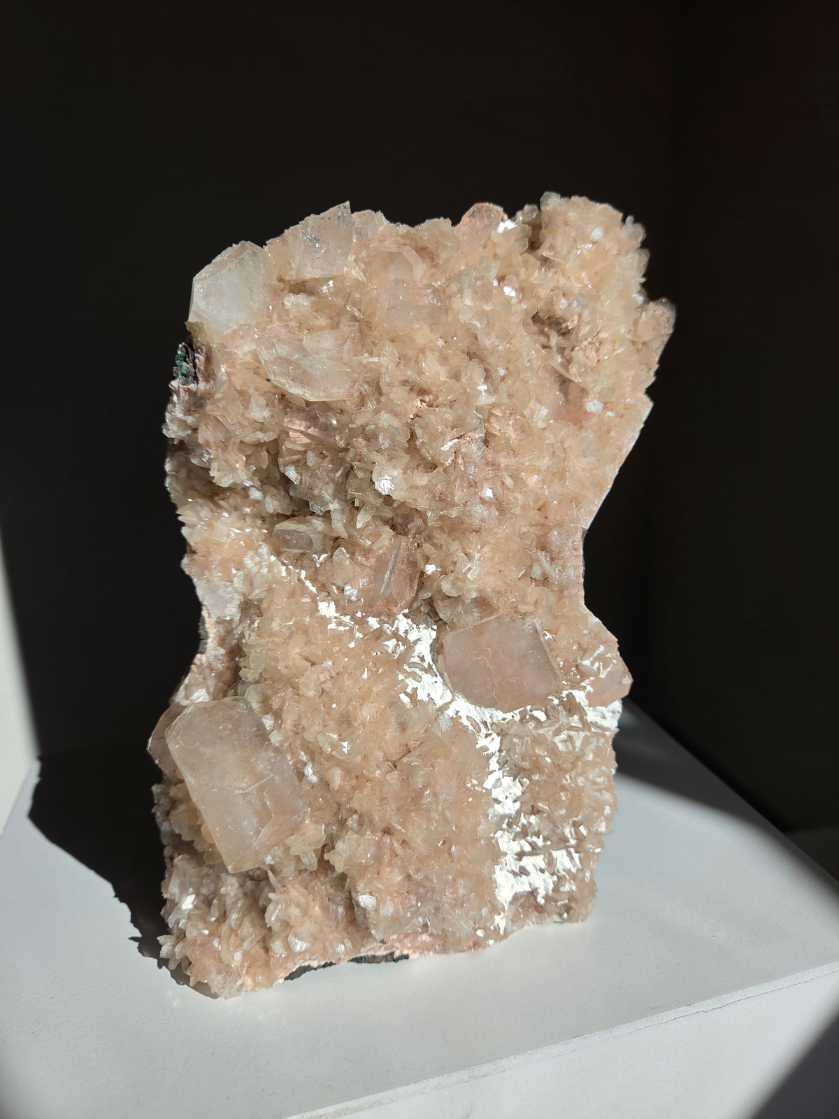 Apophyllite x Stilbite on stand 009