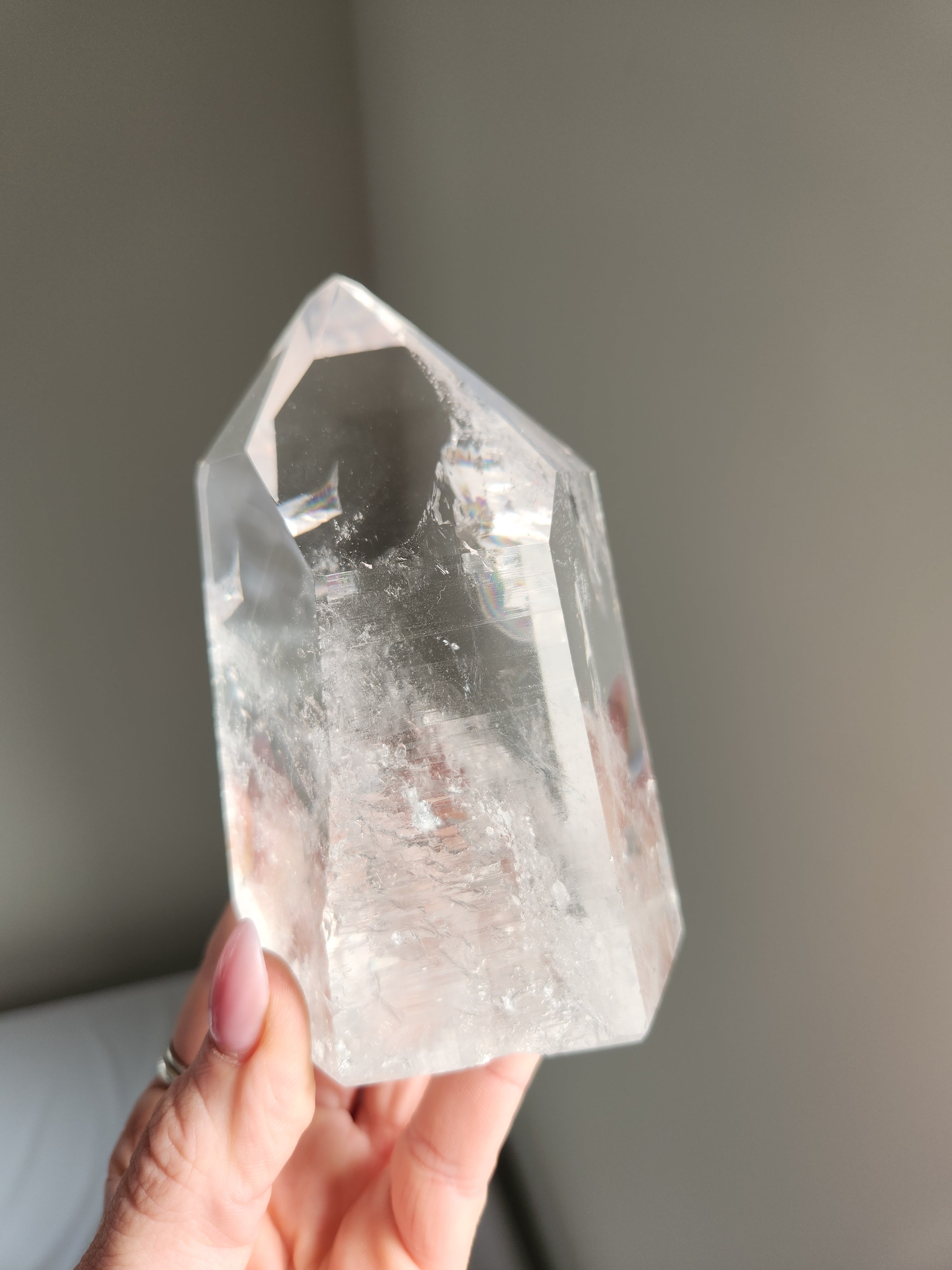 Semi Polished Lemurian Quartz Tower 011