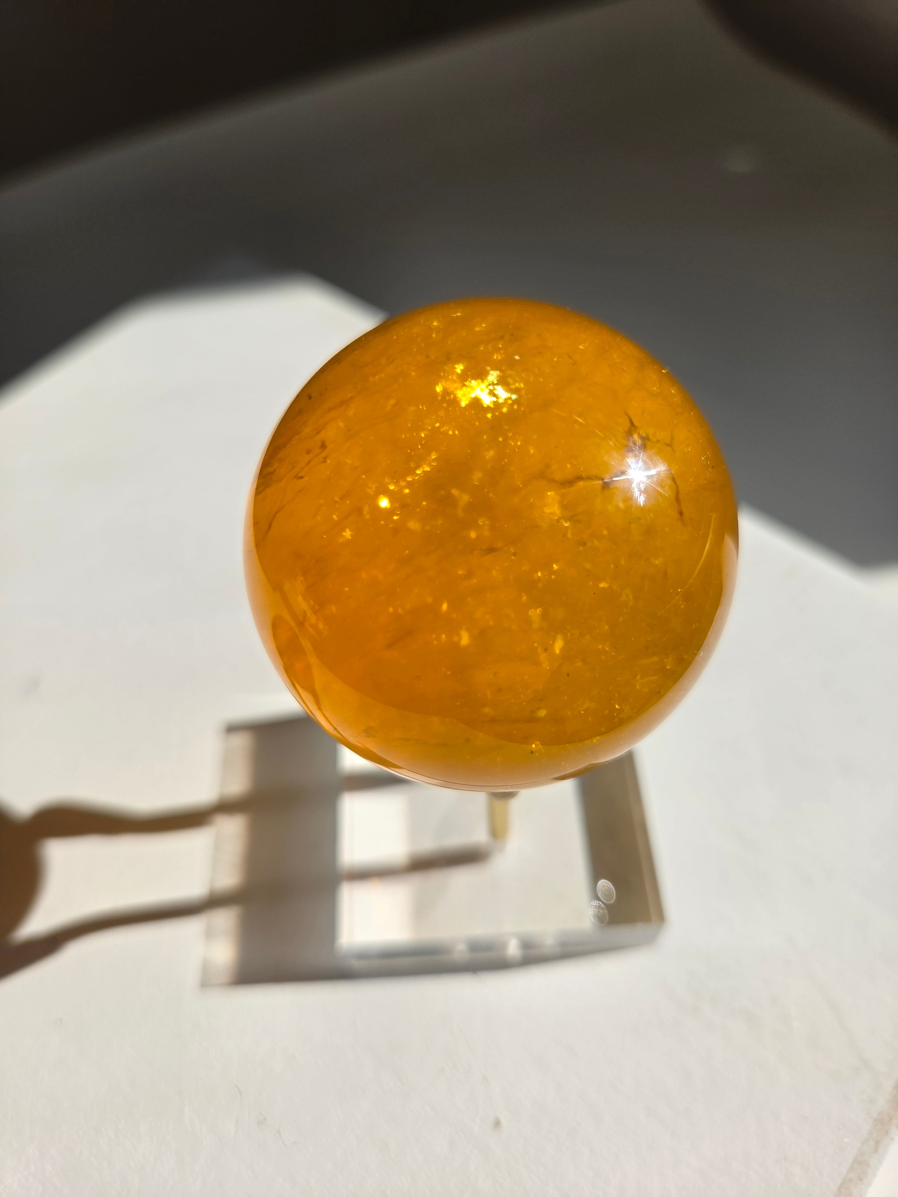 Yellow Fluorite x Mica Sphere 003