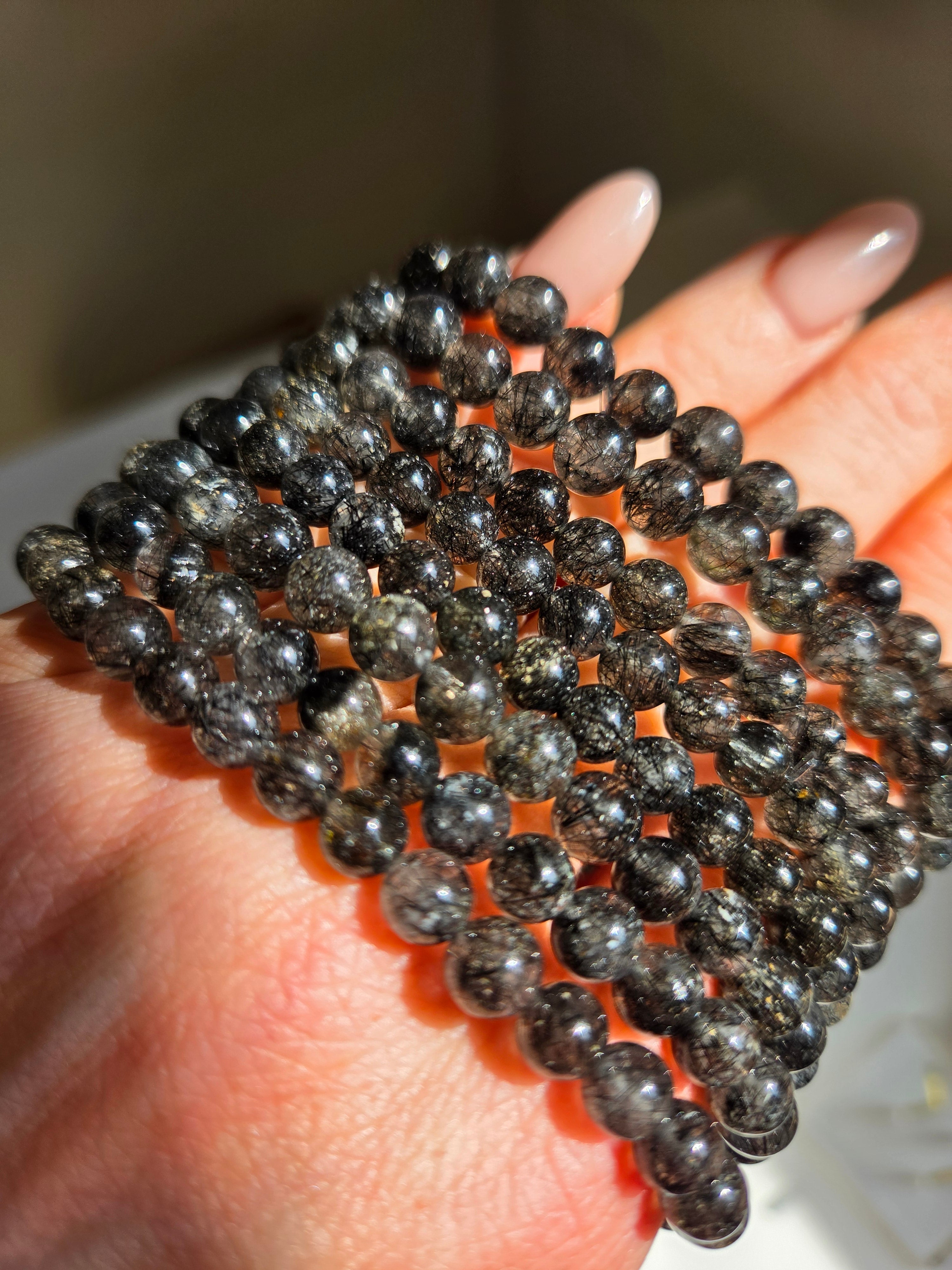Tourmaline in Quartz bracelet | 6mm