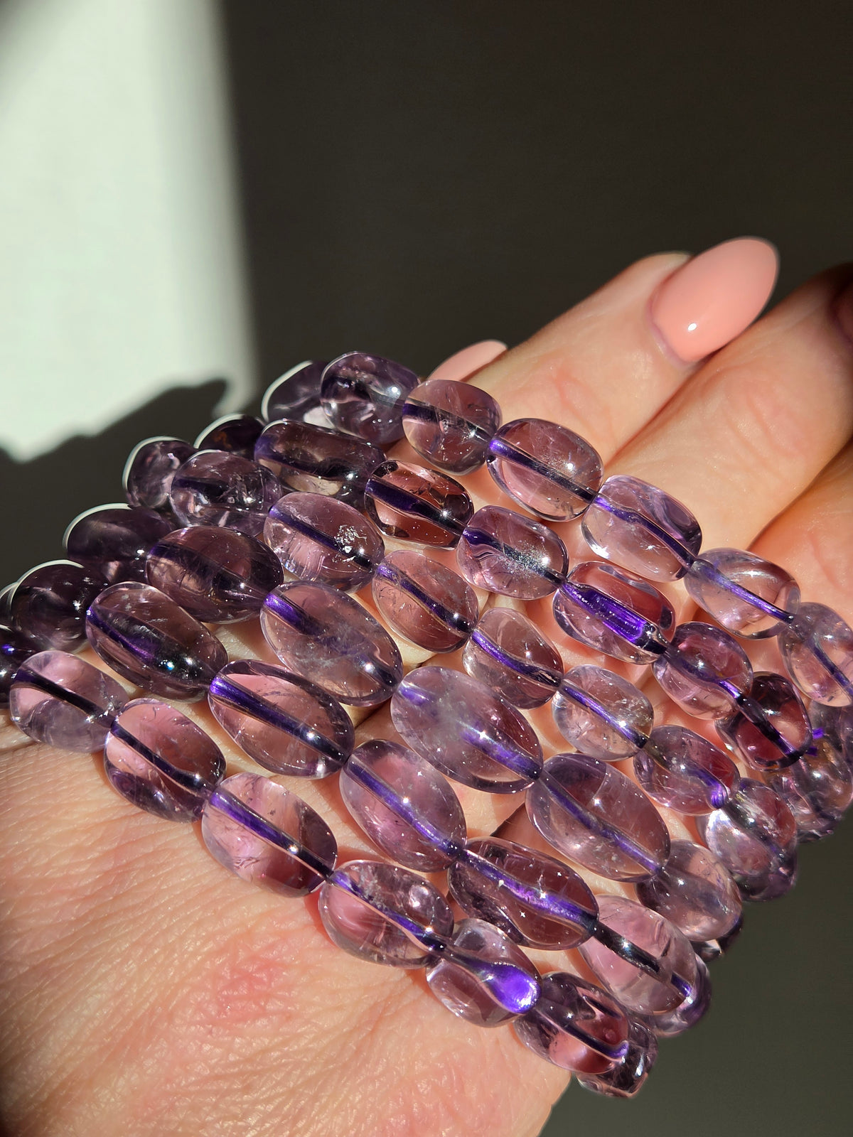 Amethyst Bracelet | oval beads