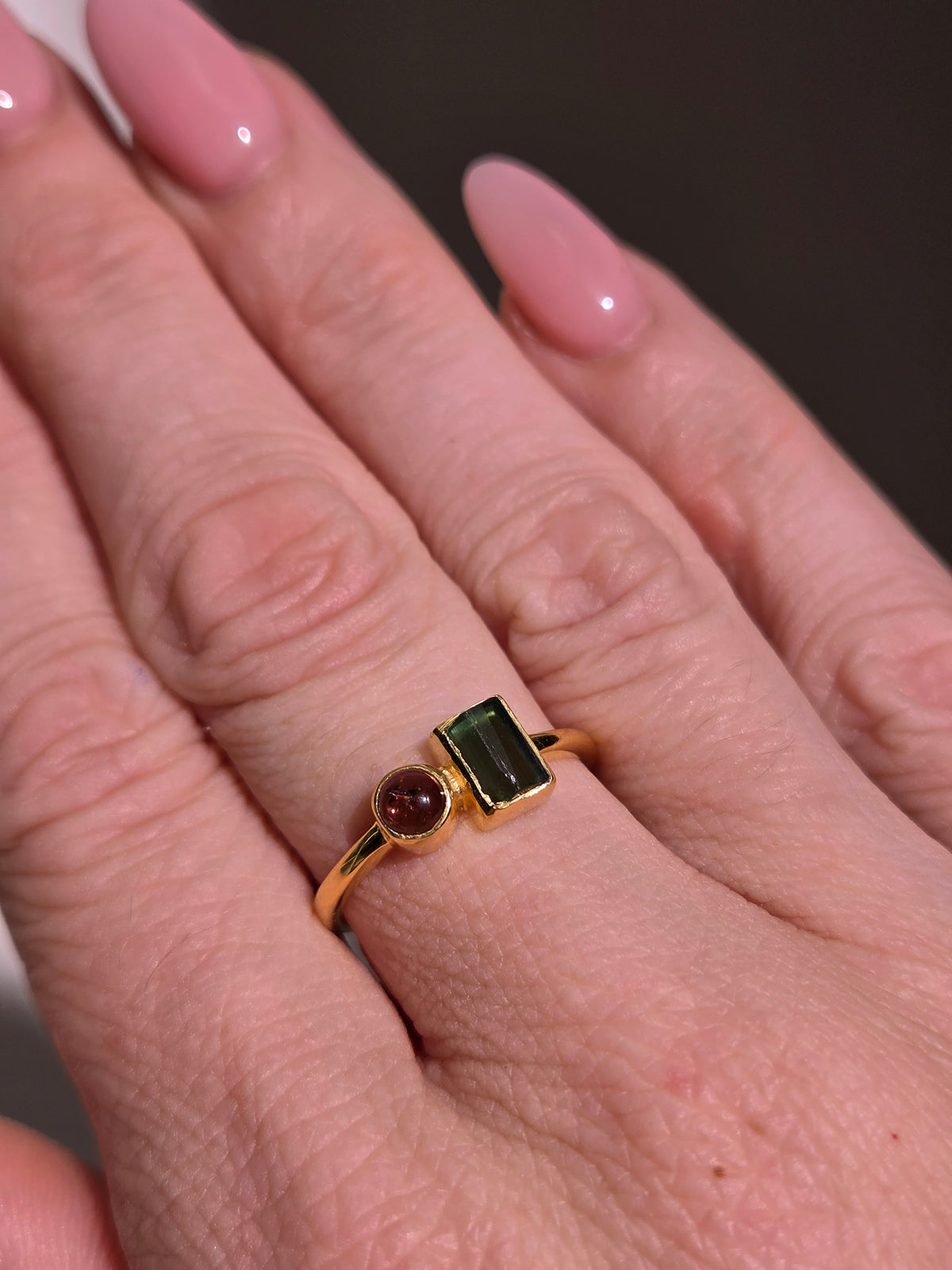 Size 9 | tourmaline ring | gold 002