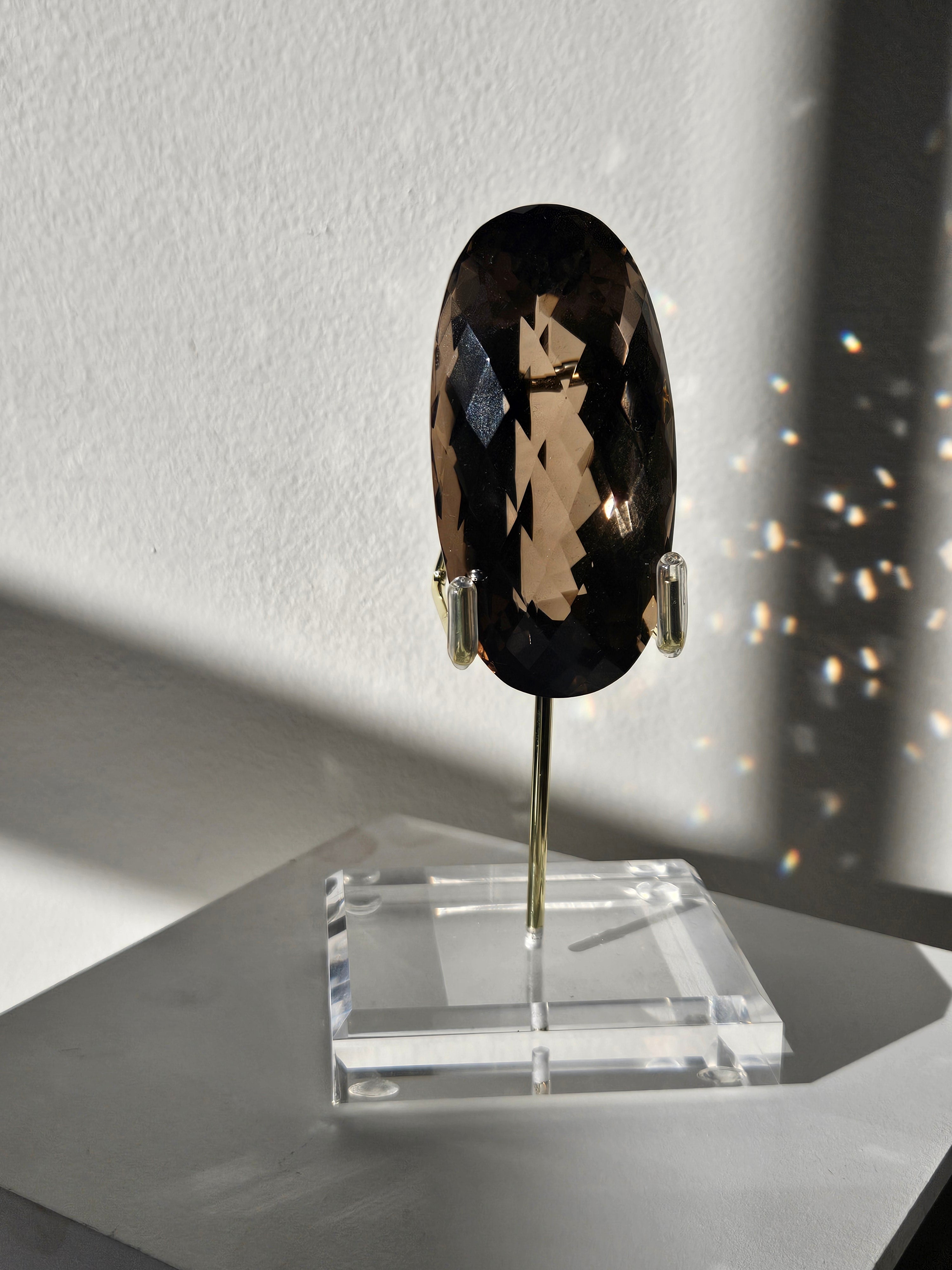 Faceted Smoky Quartz Gem 002