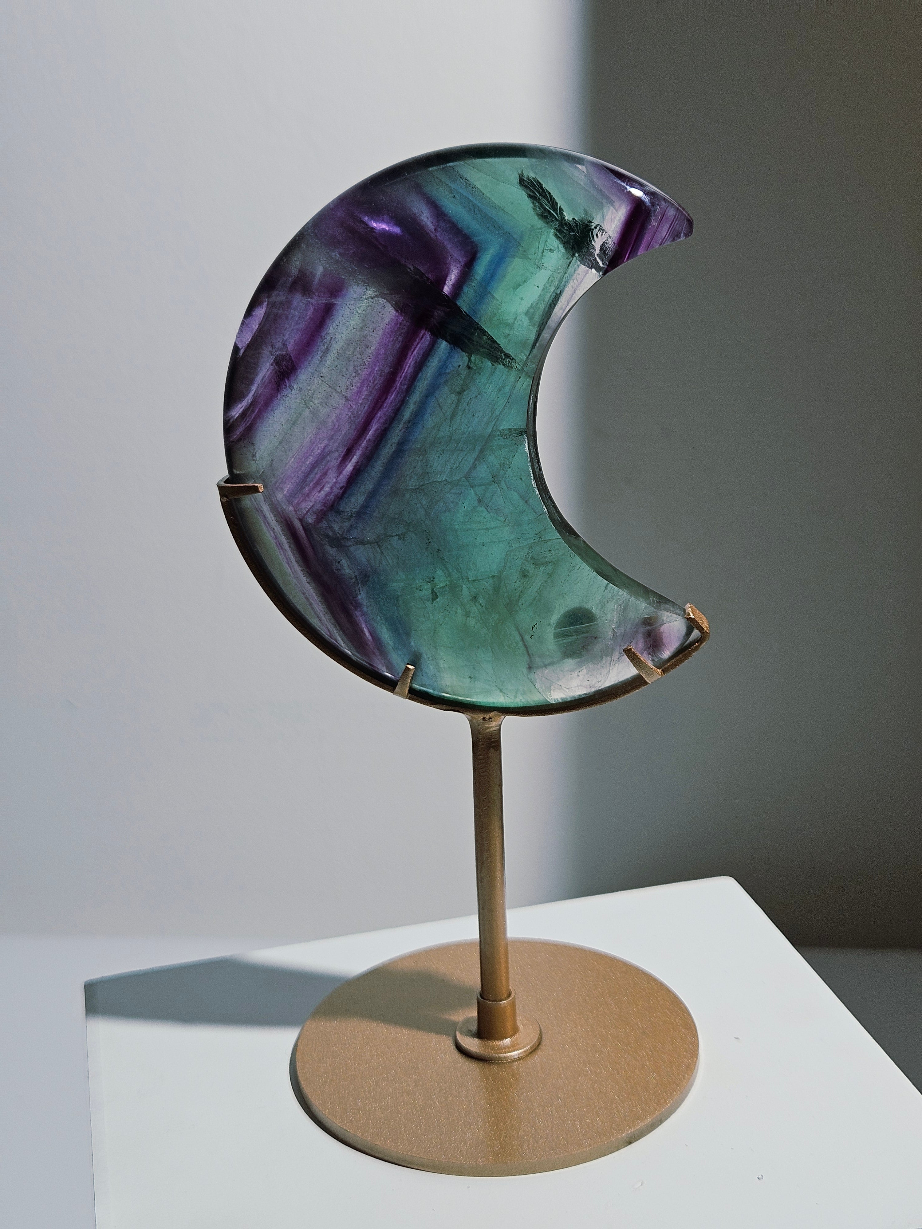 Rainbow Fluorite Moon 001