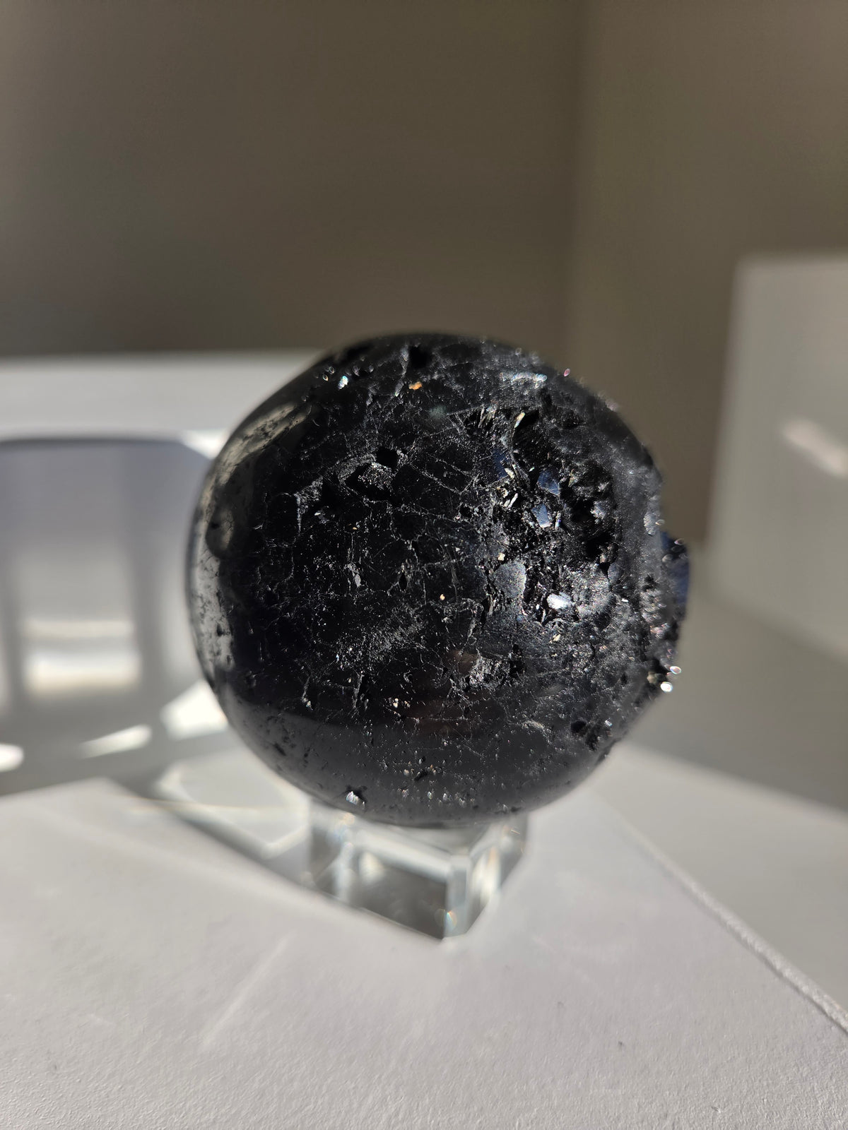 Fibrous Black Tourmaline Sphere 005