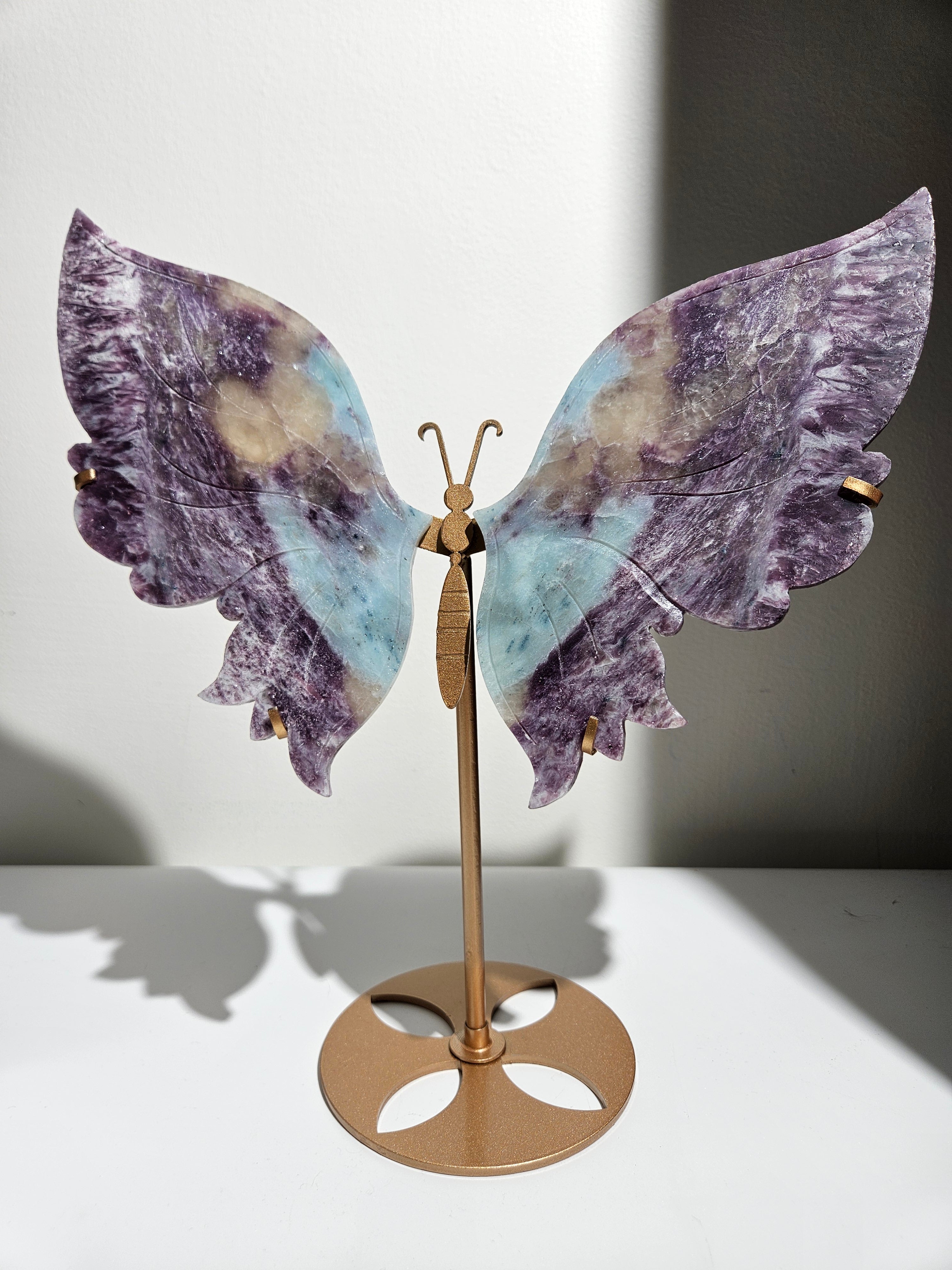 Lepidolite x Tourmaline Statement Butterfly