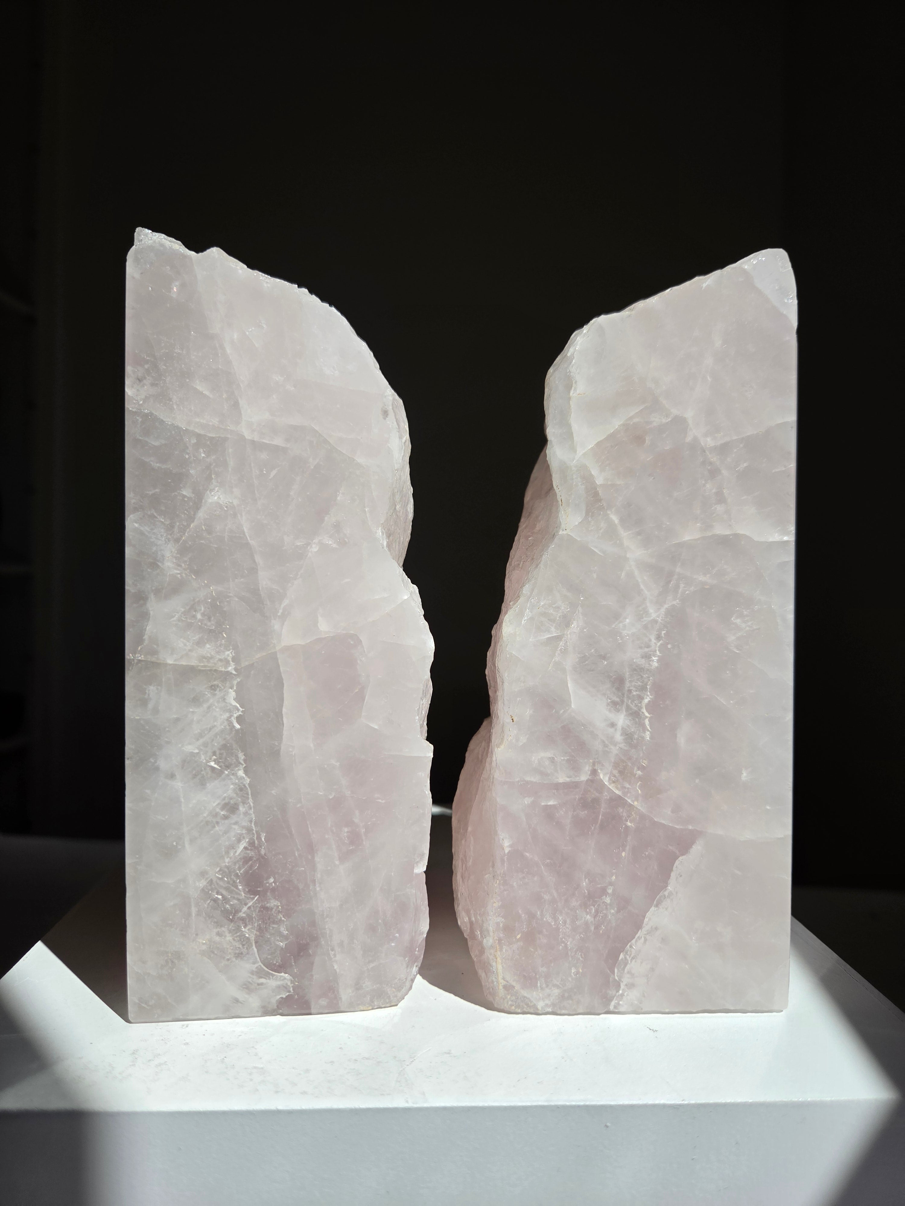 Rose Quartz Bookends