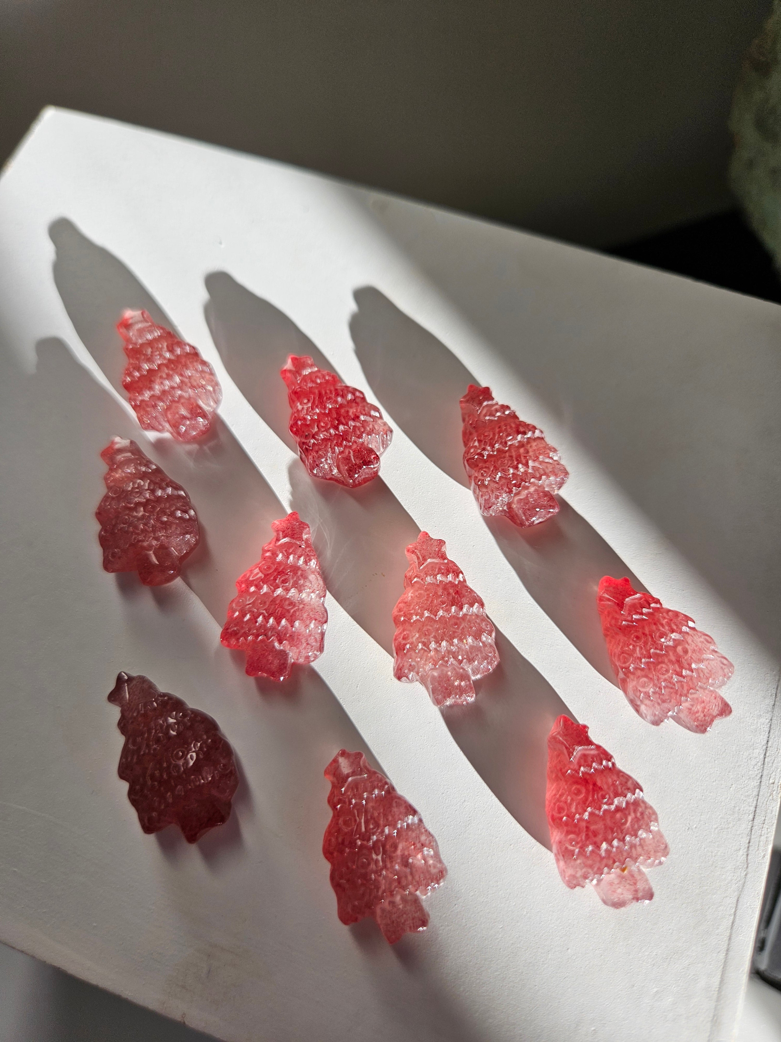 Strawberry Quartz Mini Christmas Tree