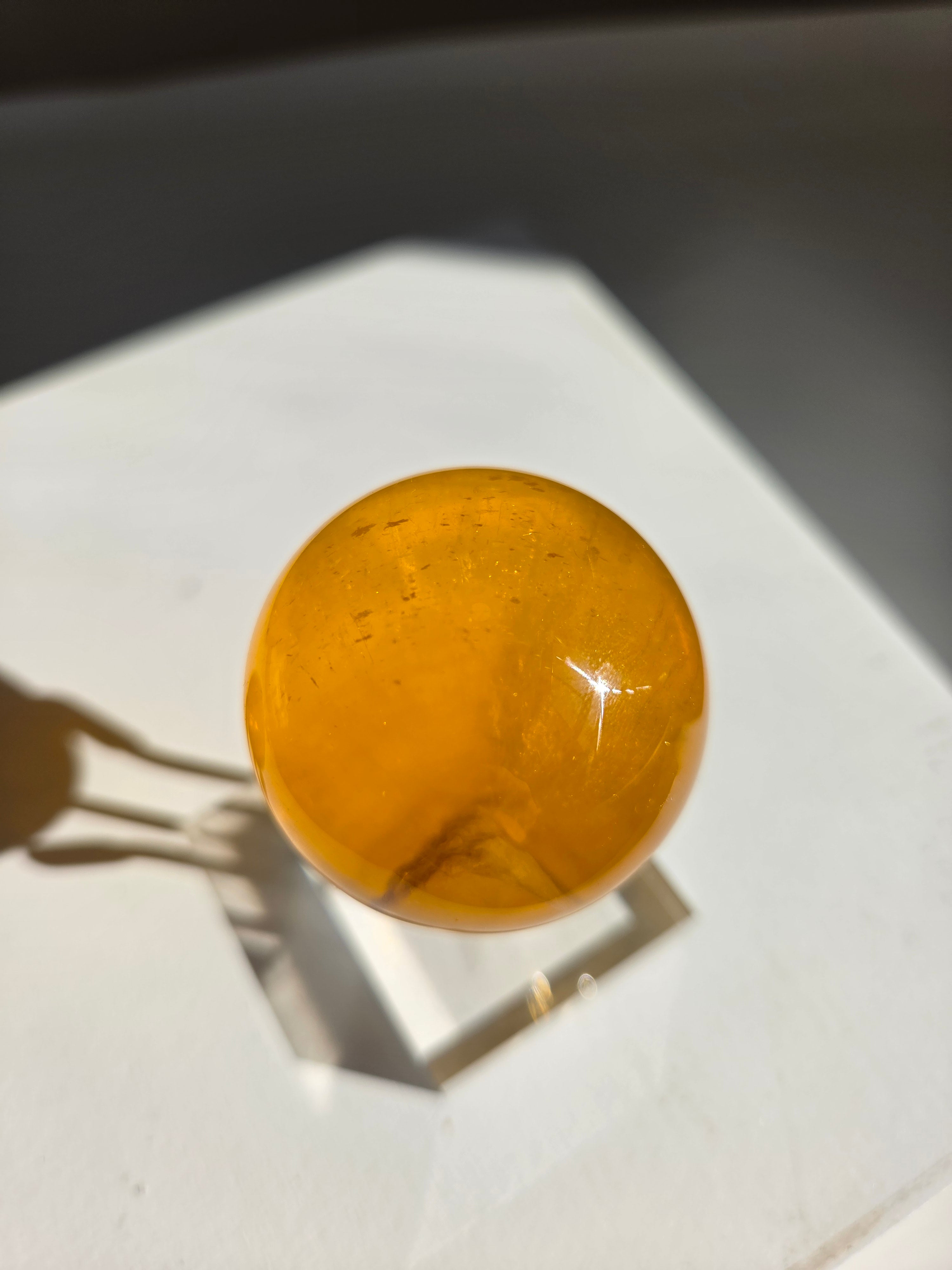 Yellow Fluorite x Mica Sphere 002