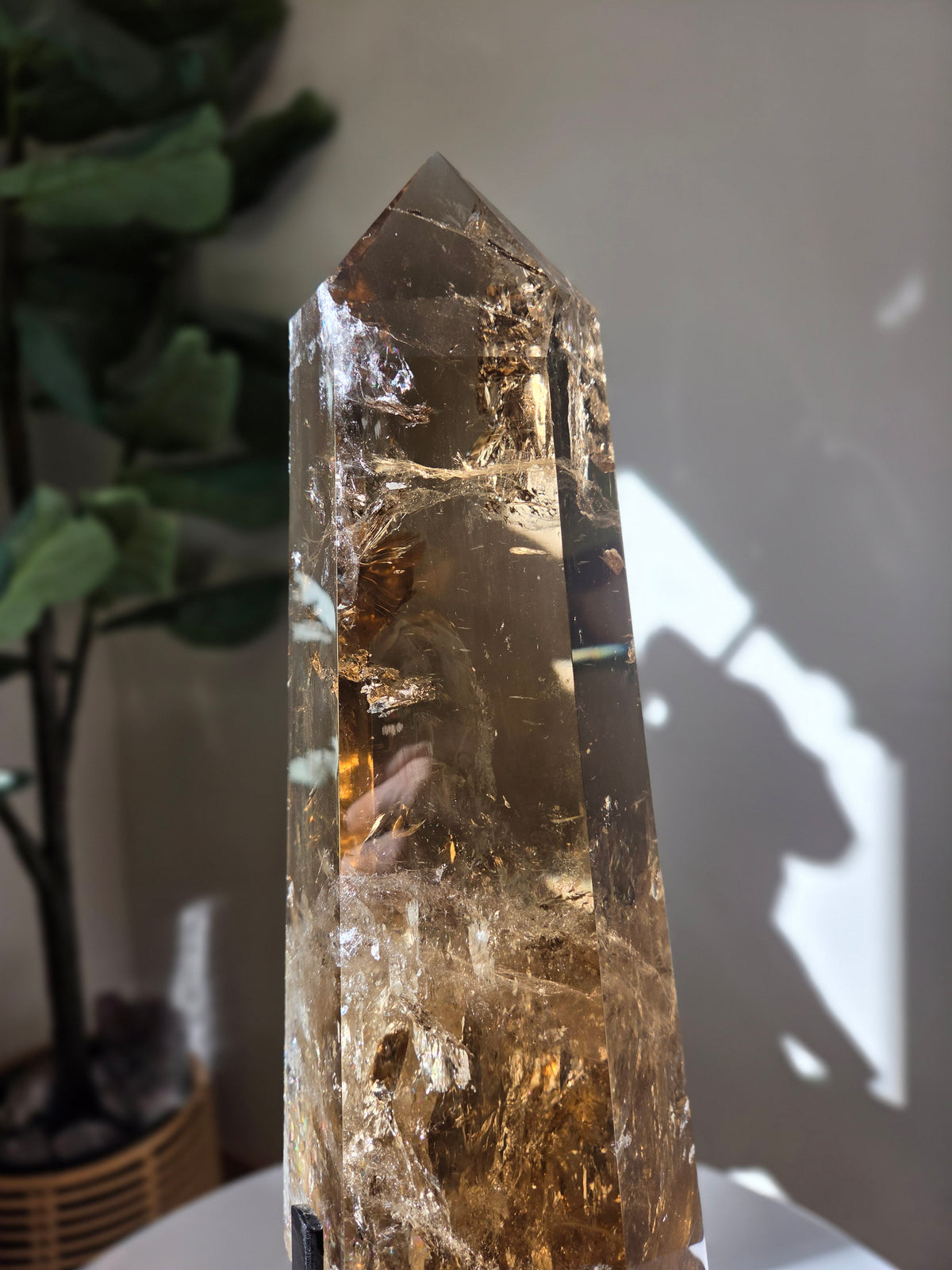 Smoky Citrine Statement on custom Spinning stand