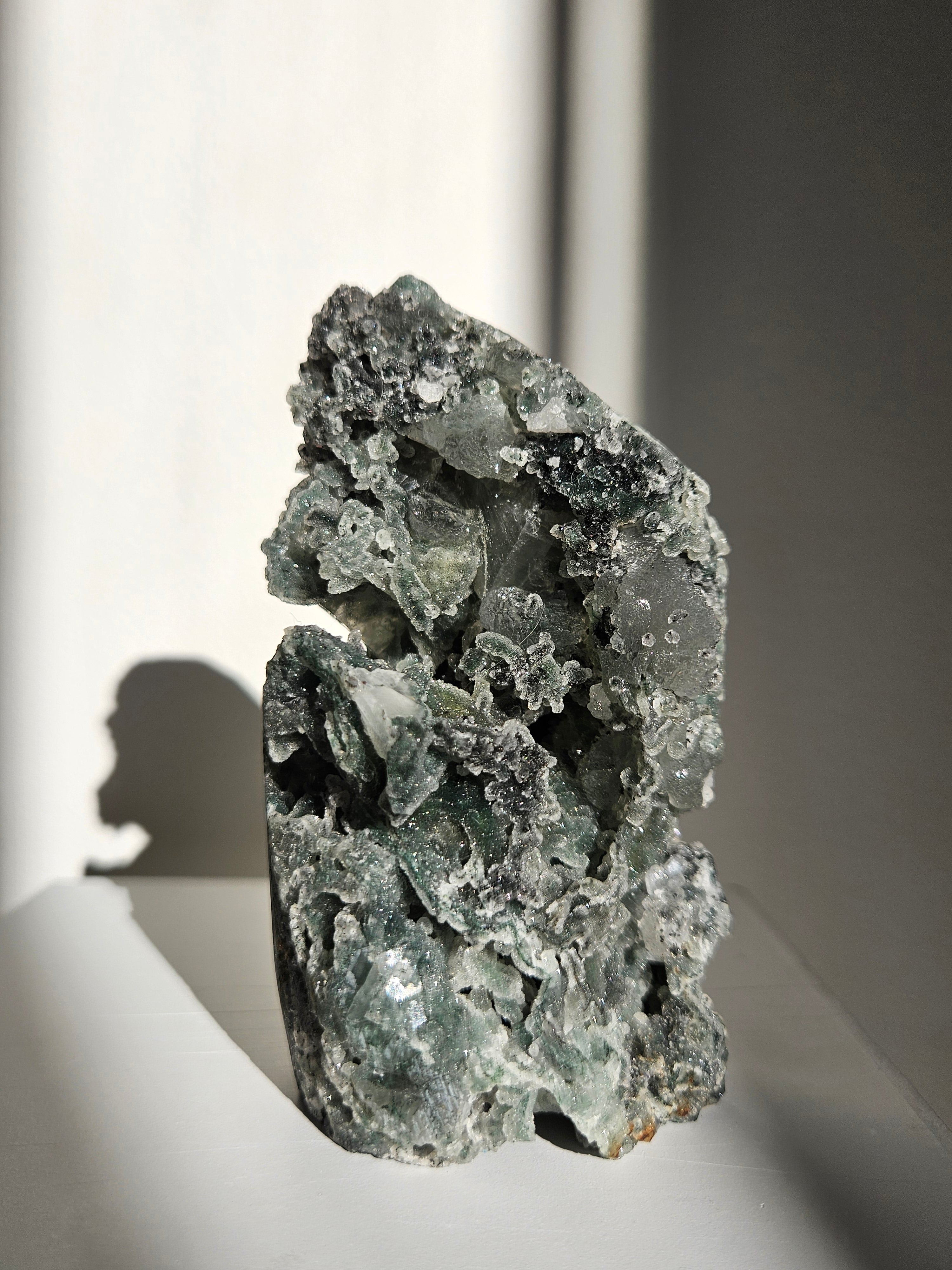 Apophyllite on Black Chalcedony 032