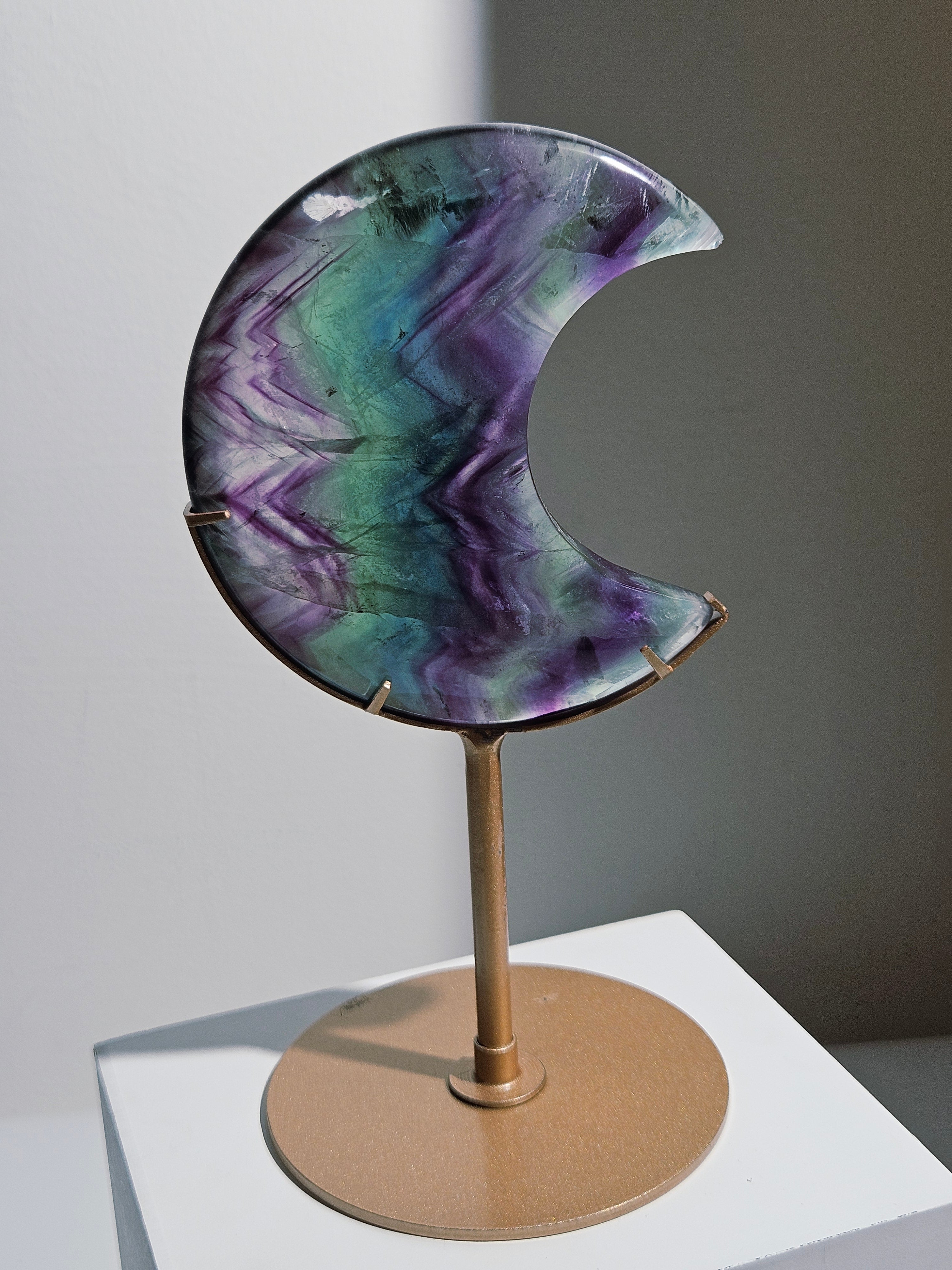 Rainbow Fluorite Moon 005
