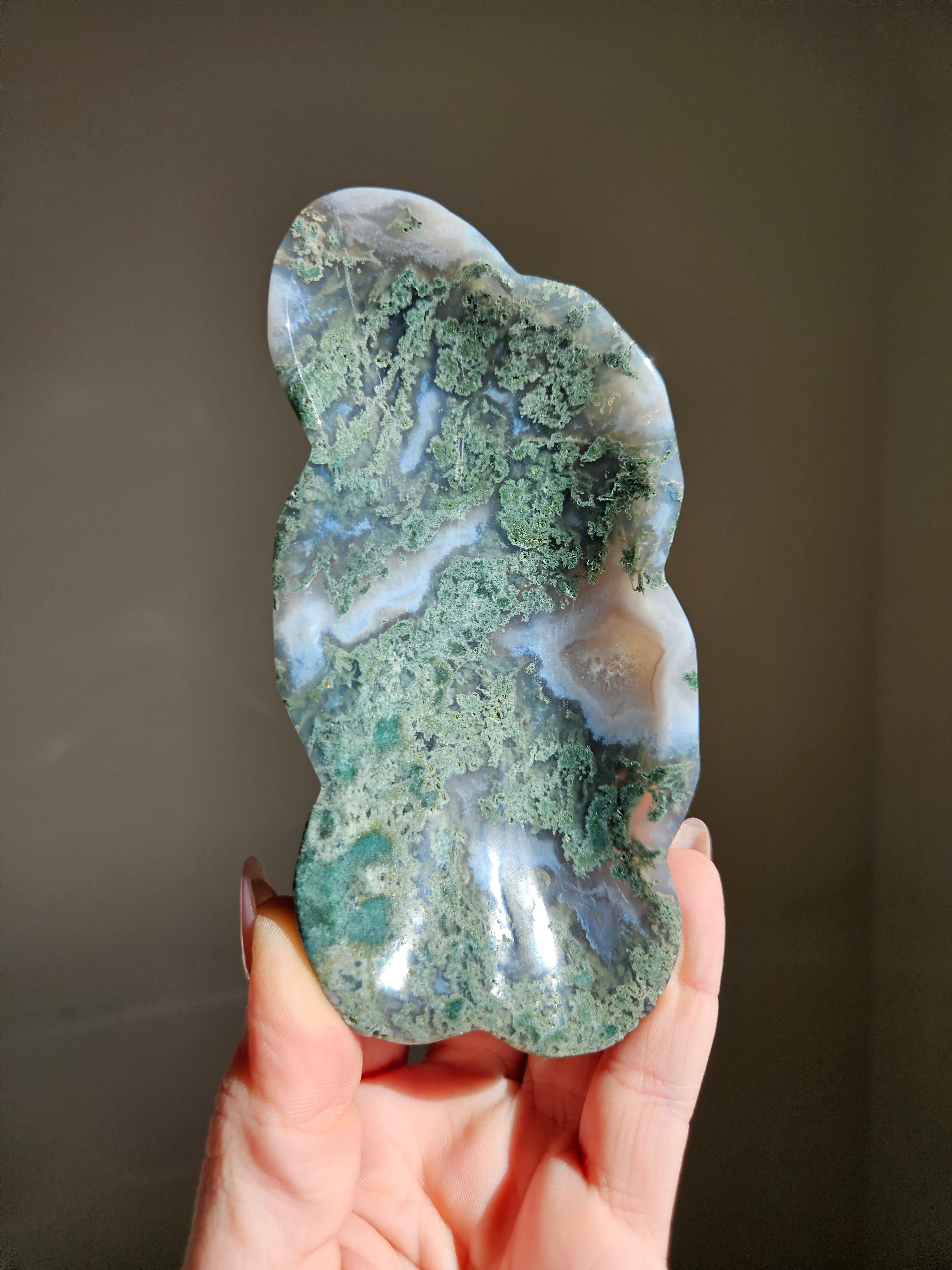 Moss Agate Freeform Bowl 006