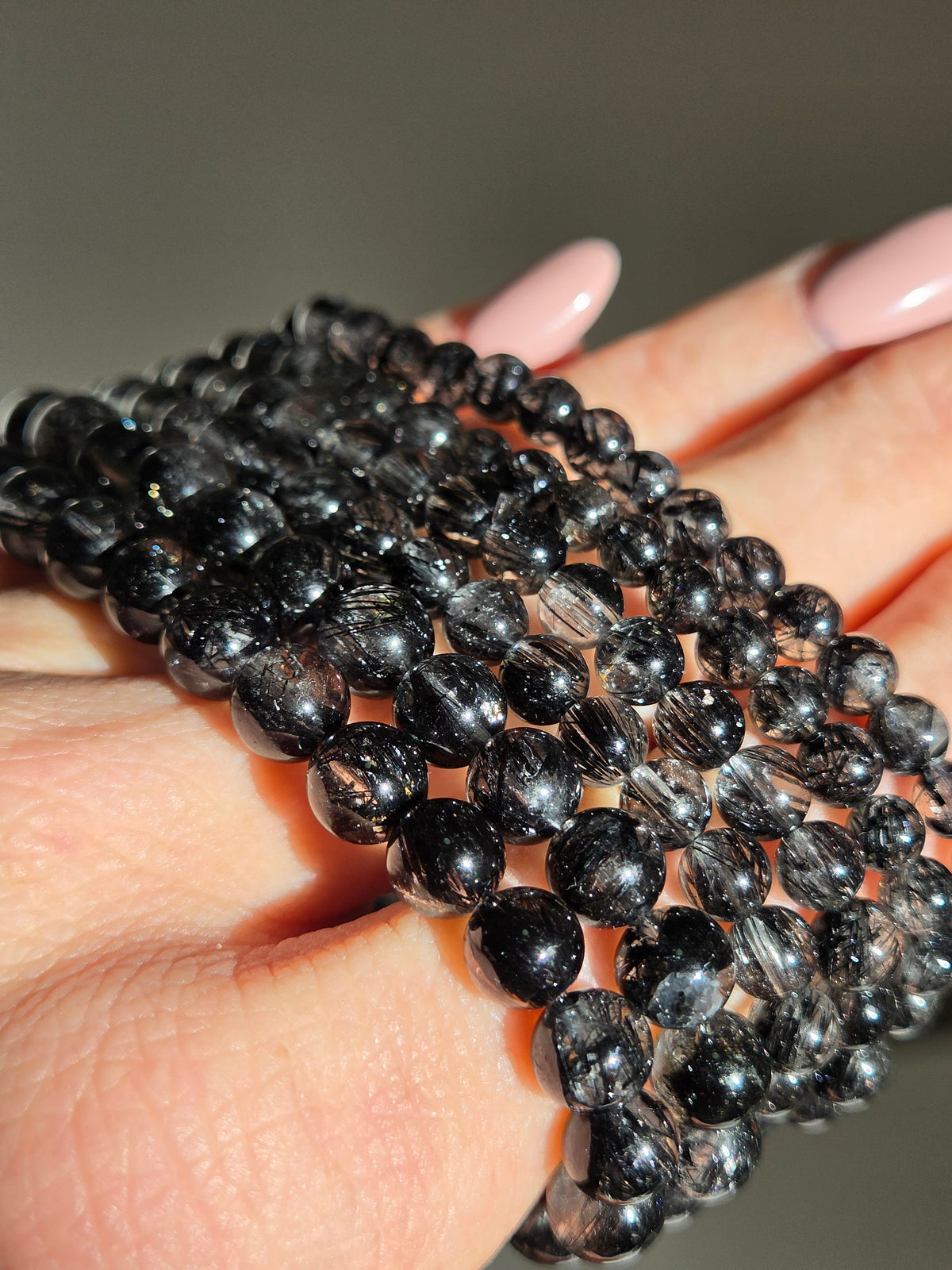 Tourmaline in Quartz bracelet | 5-7mm