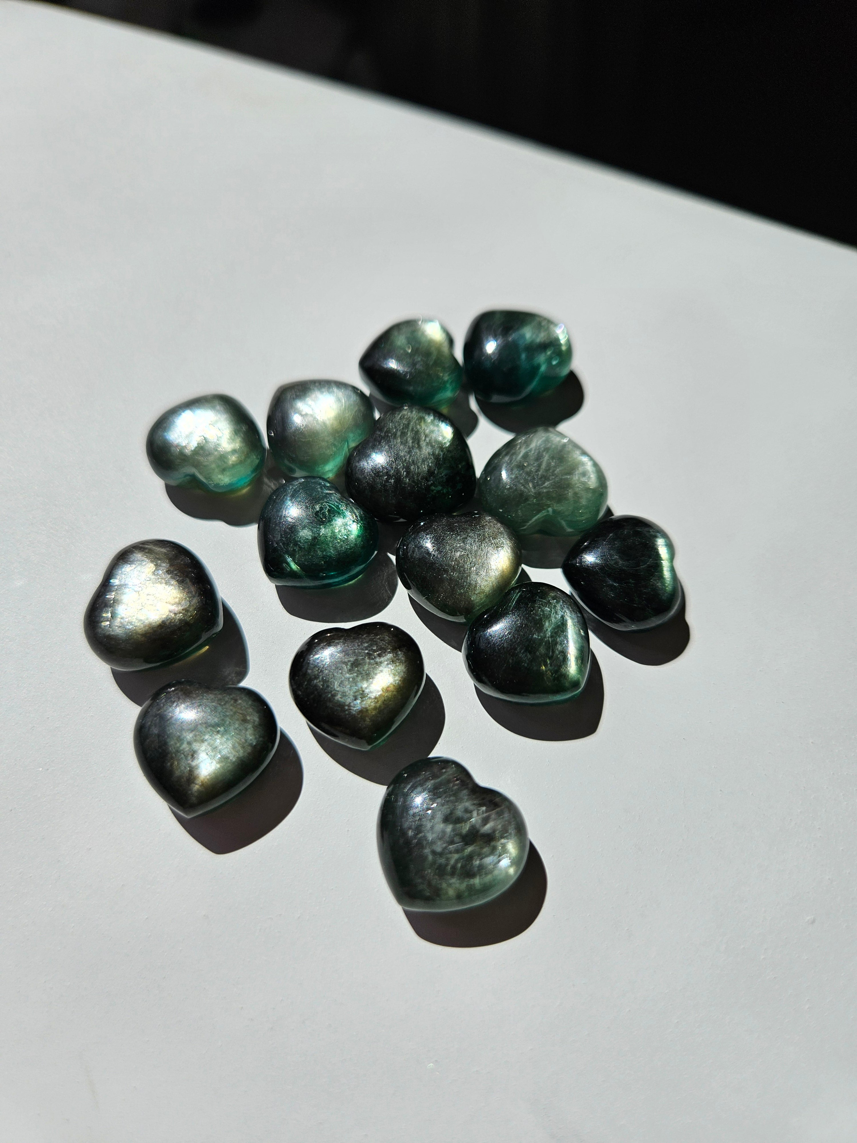 Green Gem Lepidolite Mini Hearts