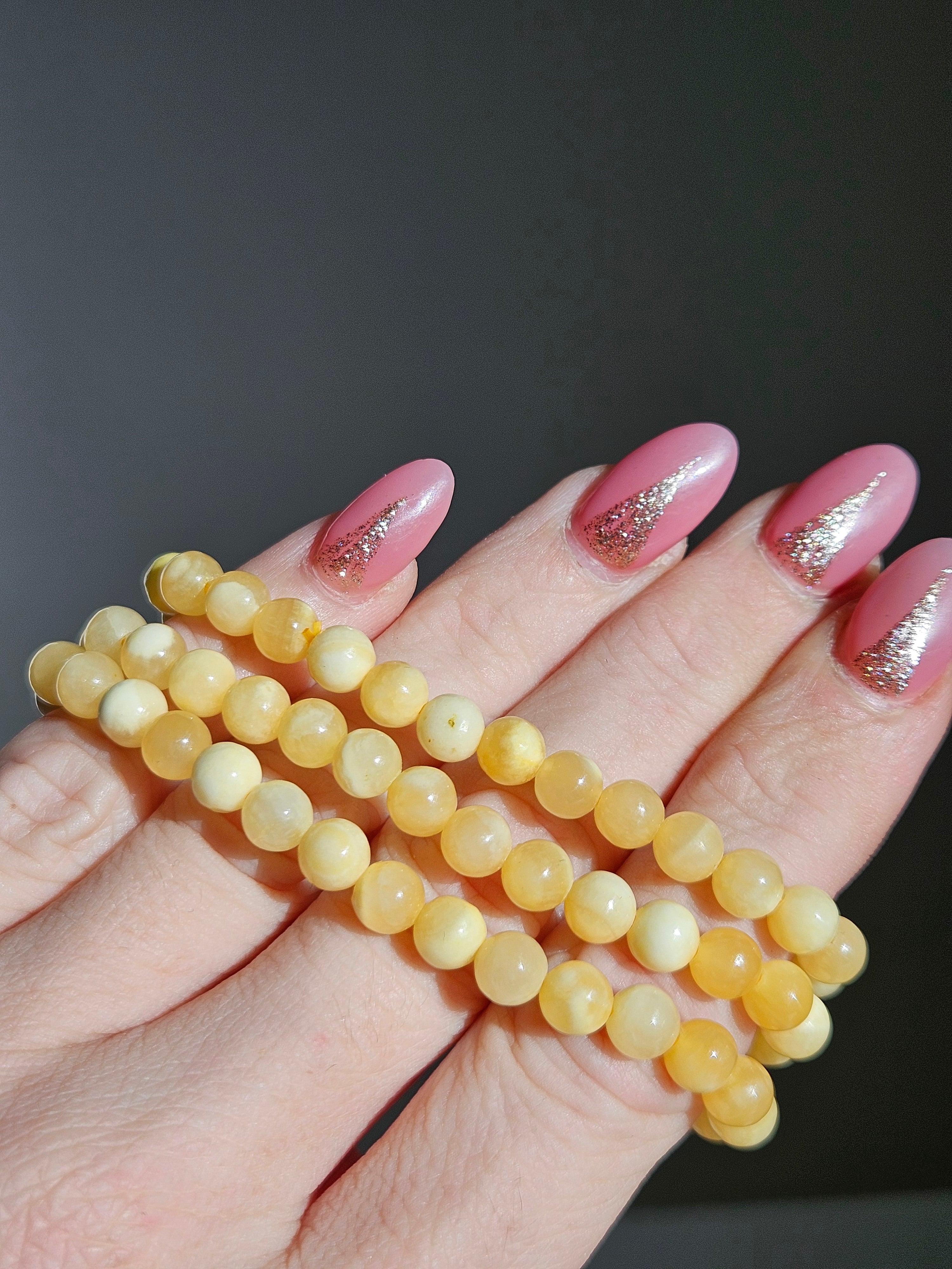 Yellow Calcite 3 wrap Bracelet | 6mm