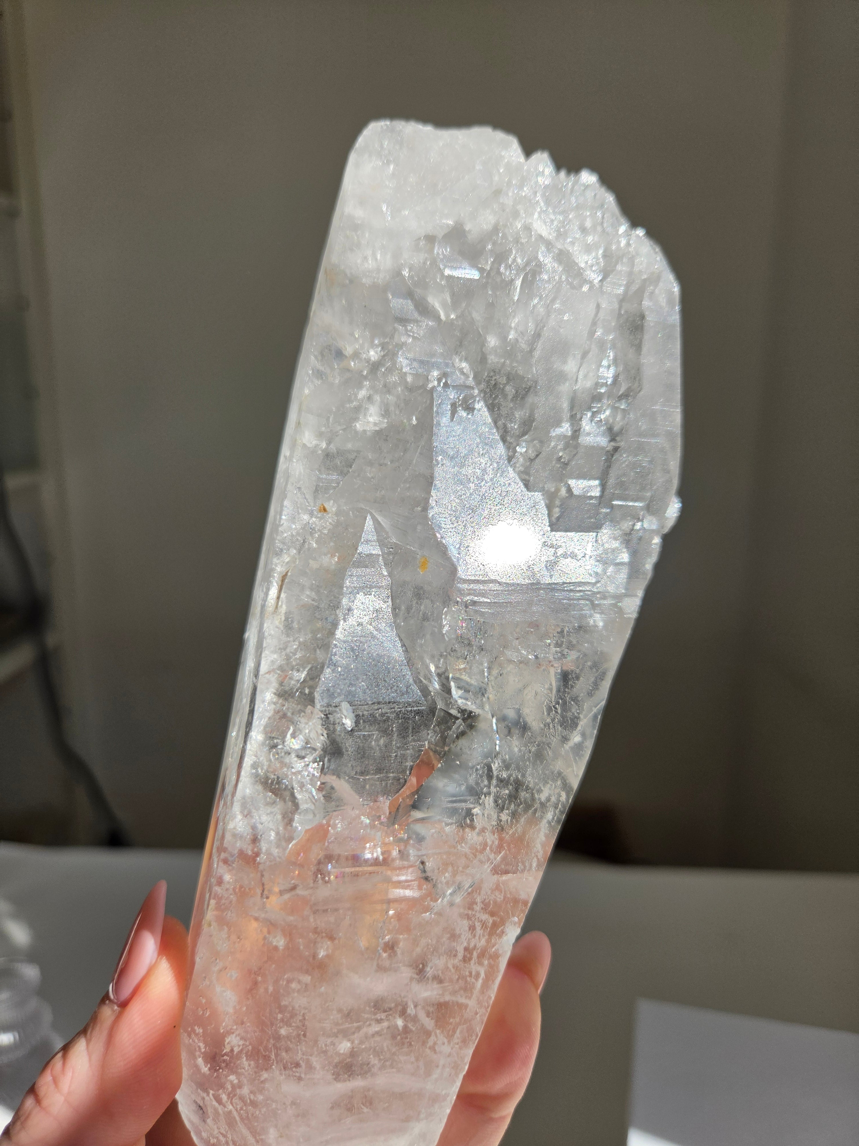 Semipolished Lemurian Quartz Wand
