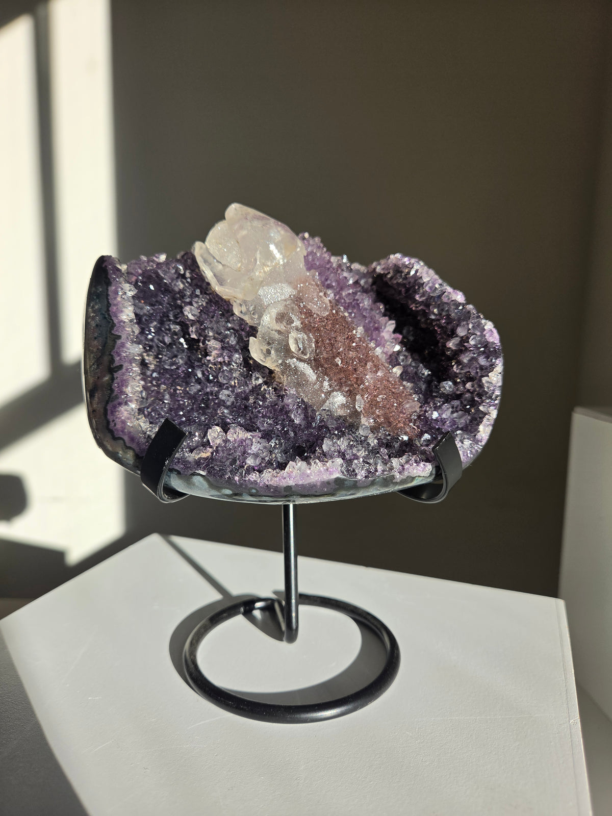Amethyst x Calcite on Stand 001