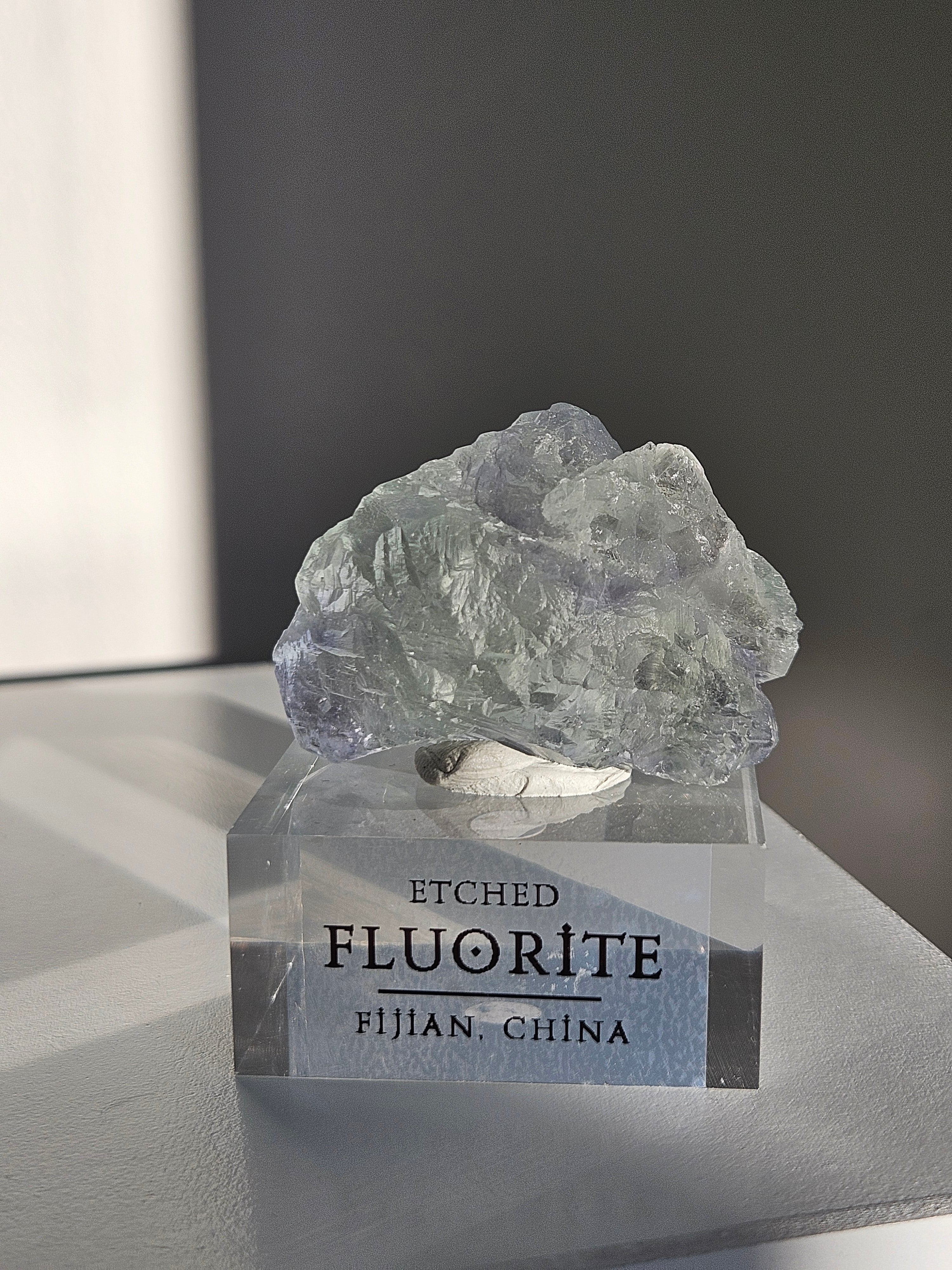 Bicolor hydroetched Fluorite 007