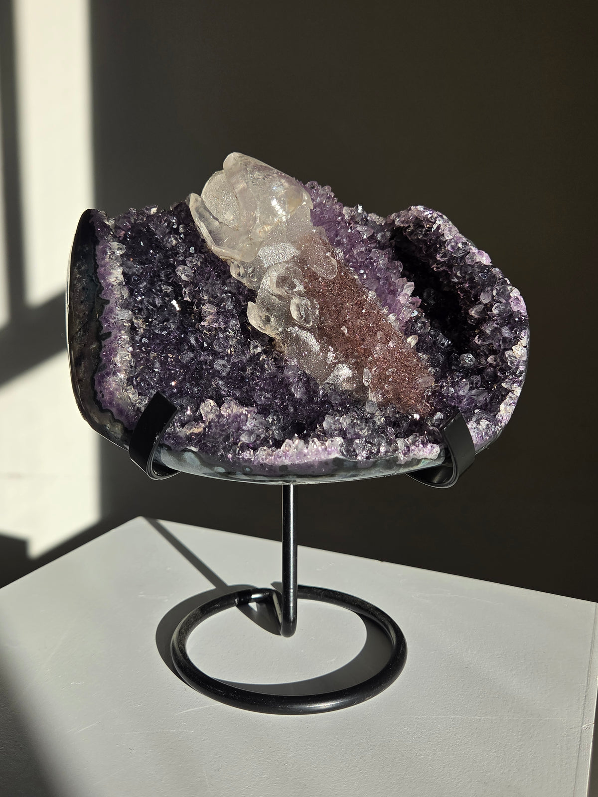 Amethyst x Calcite on Stand 001