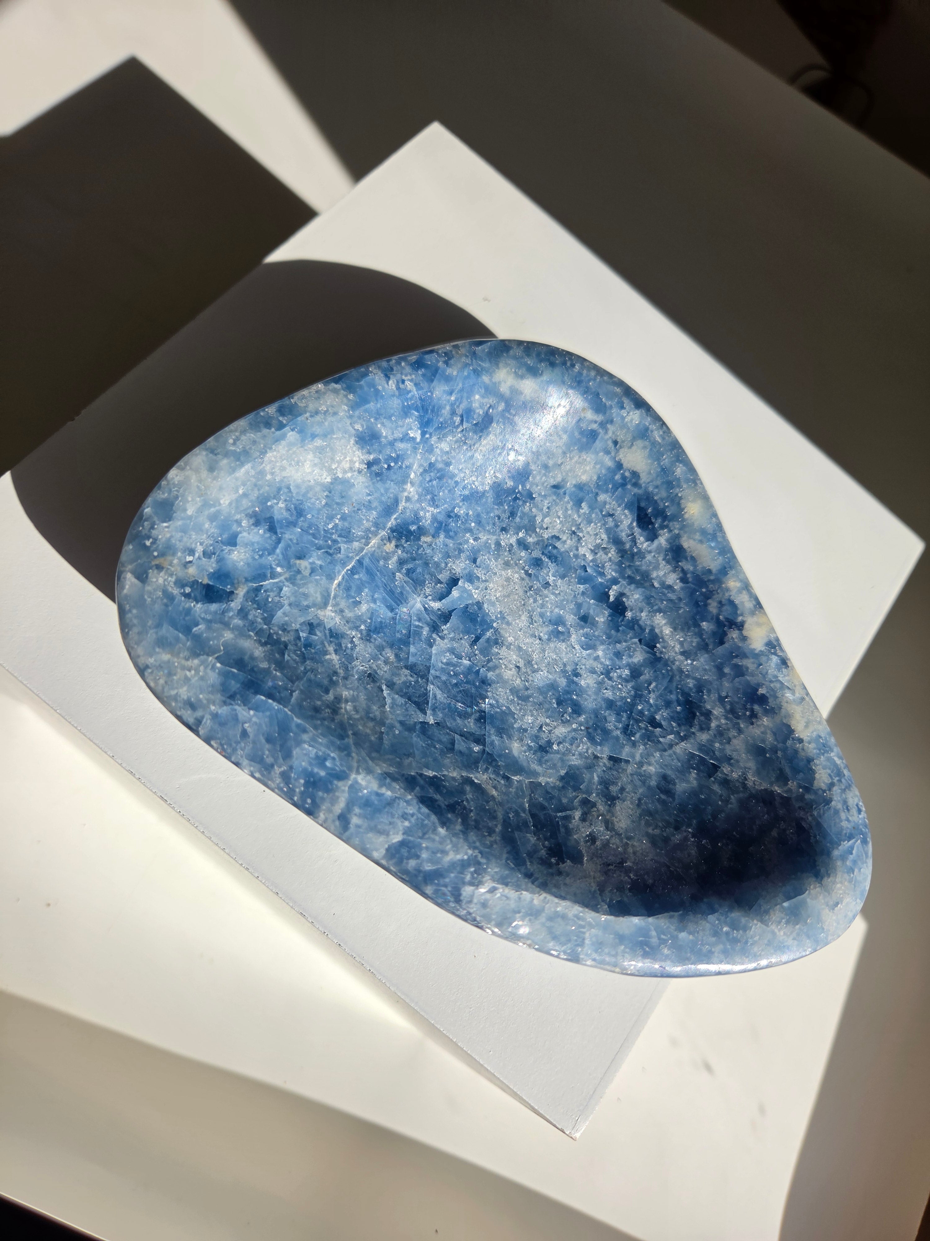 Vibrant Blue Calcite Bowl
