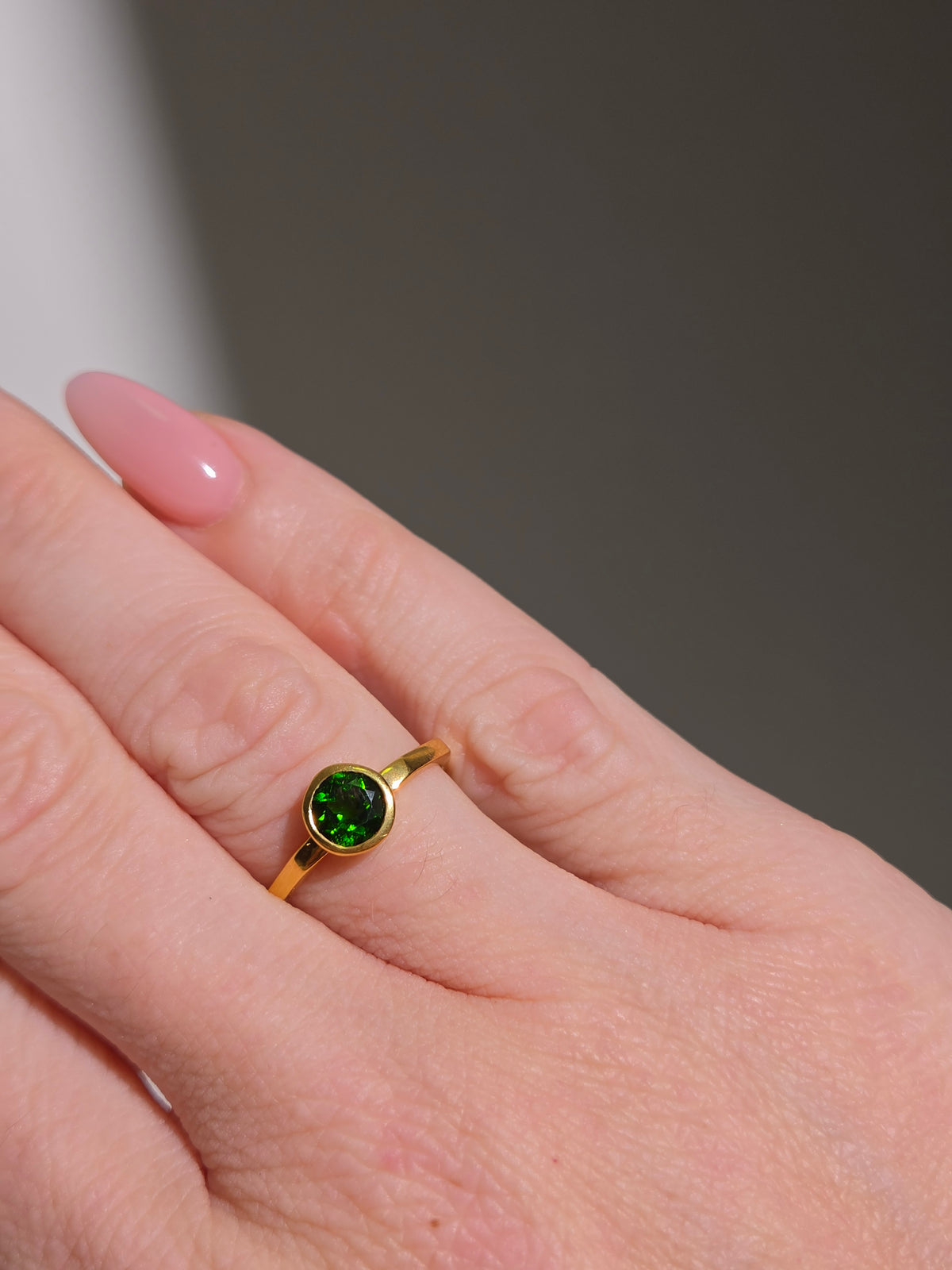 Size 7 | Chrome Diopside Ring | gold filled