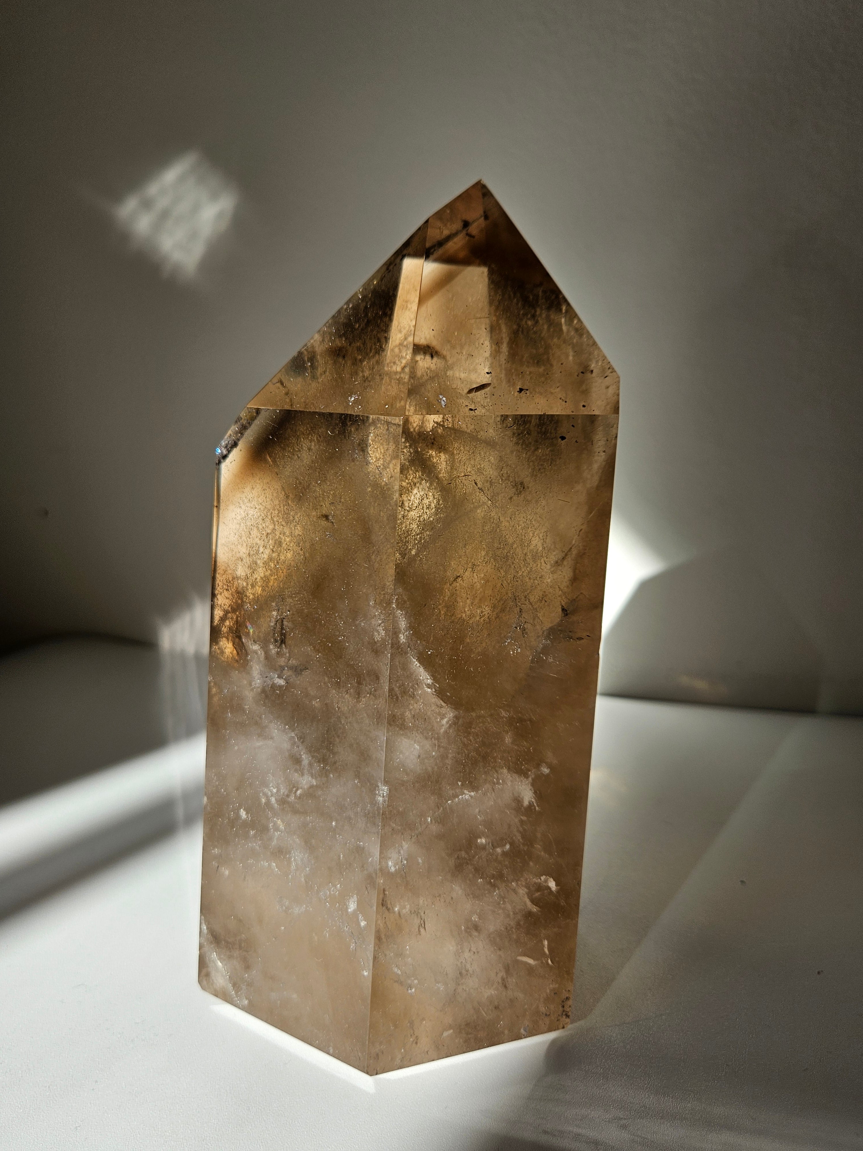 Phantom Smoky Quartz Tower with Rutile