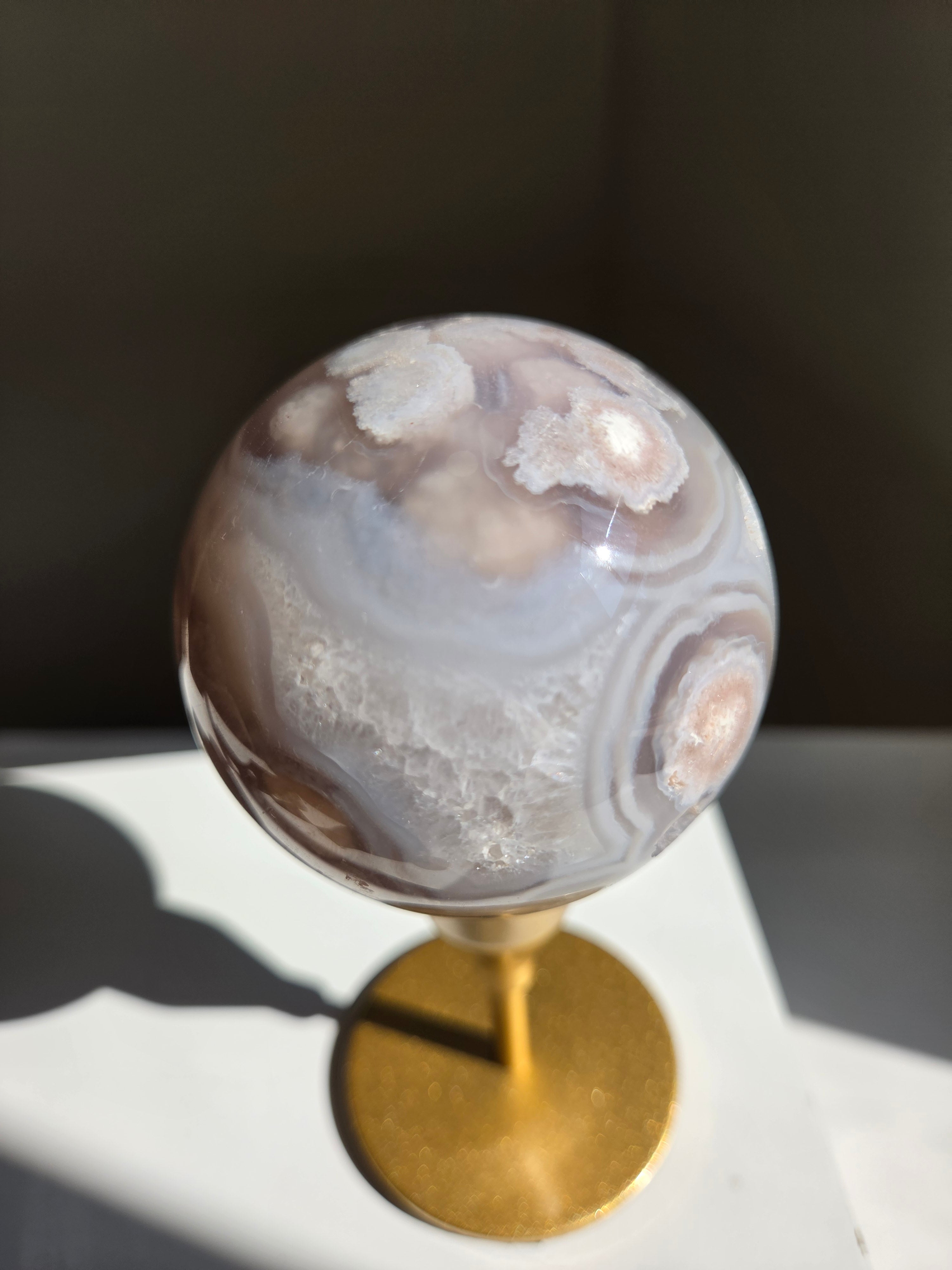 Flower Agate Sphere 002