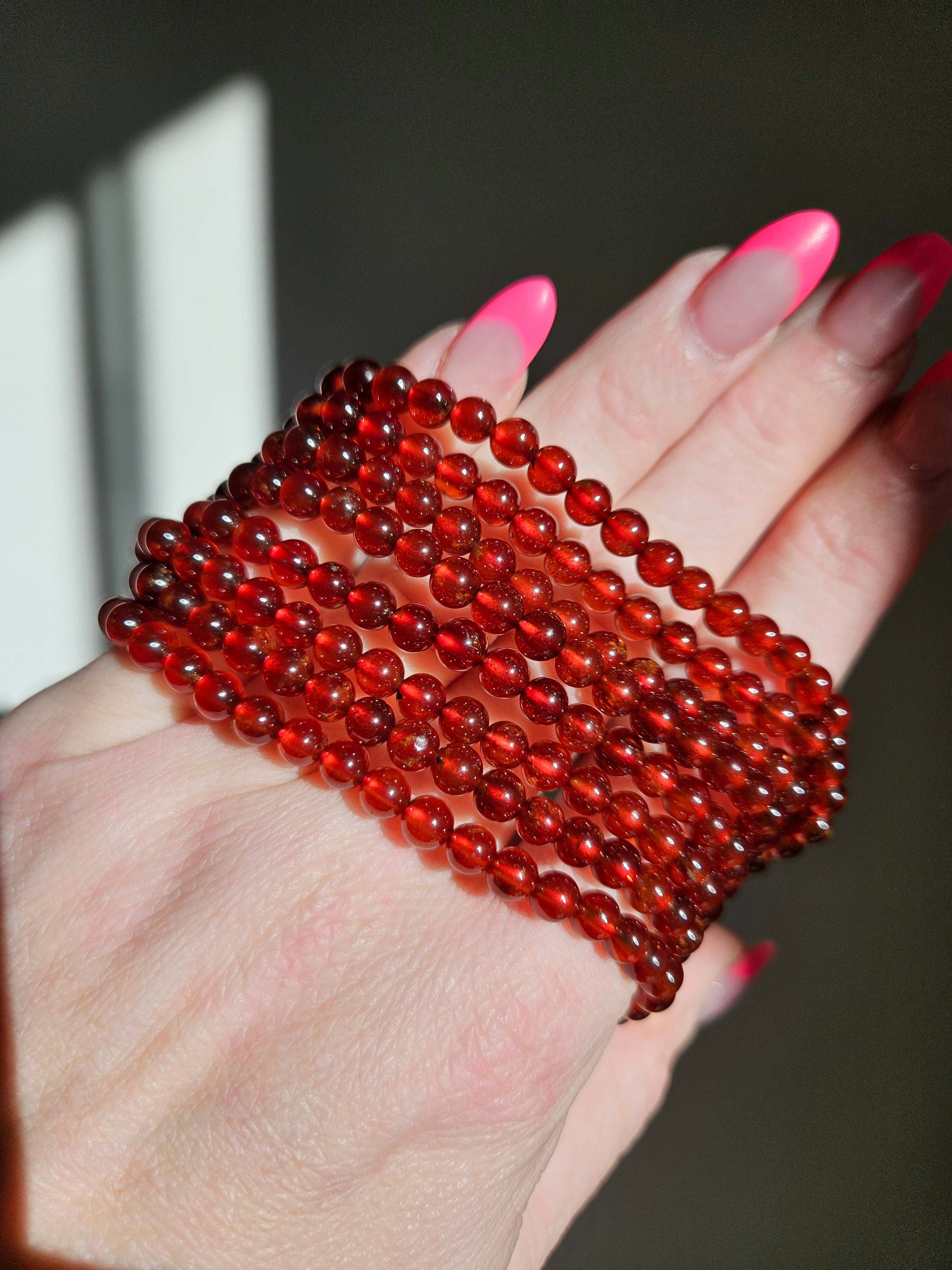 Manderin Garnet 3 wrap bracelet | 6mm