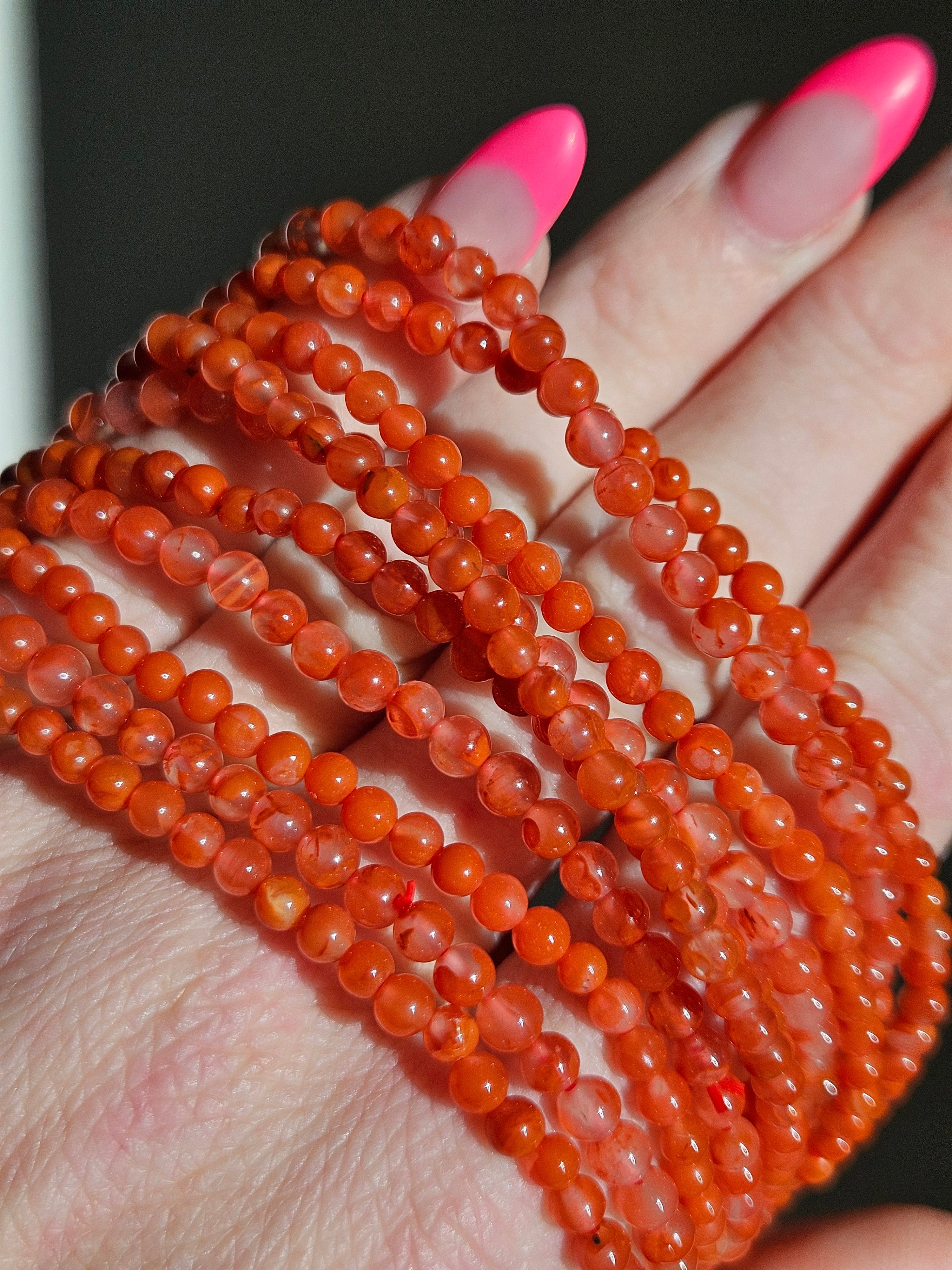 Southern Red Agate Bracelet 3 wrap | 4mm