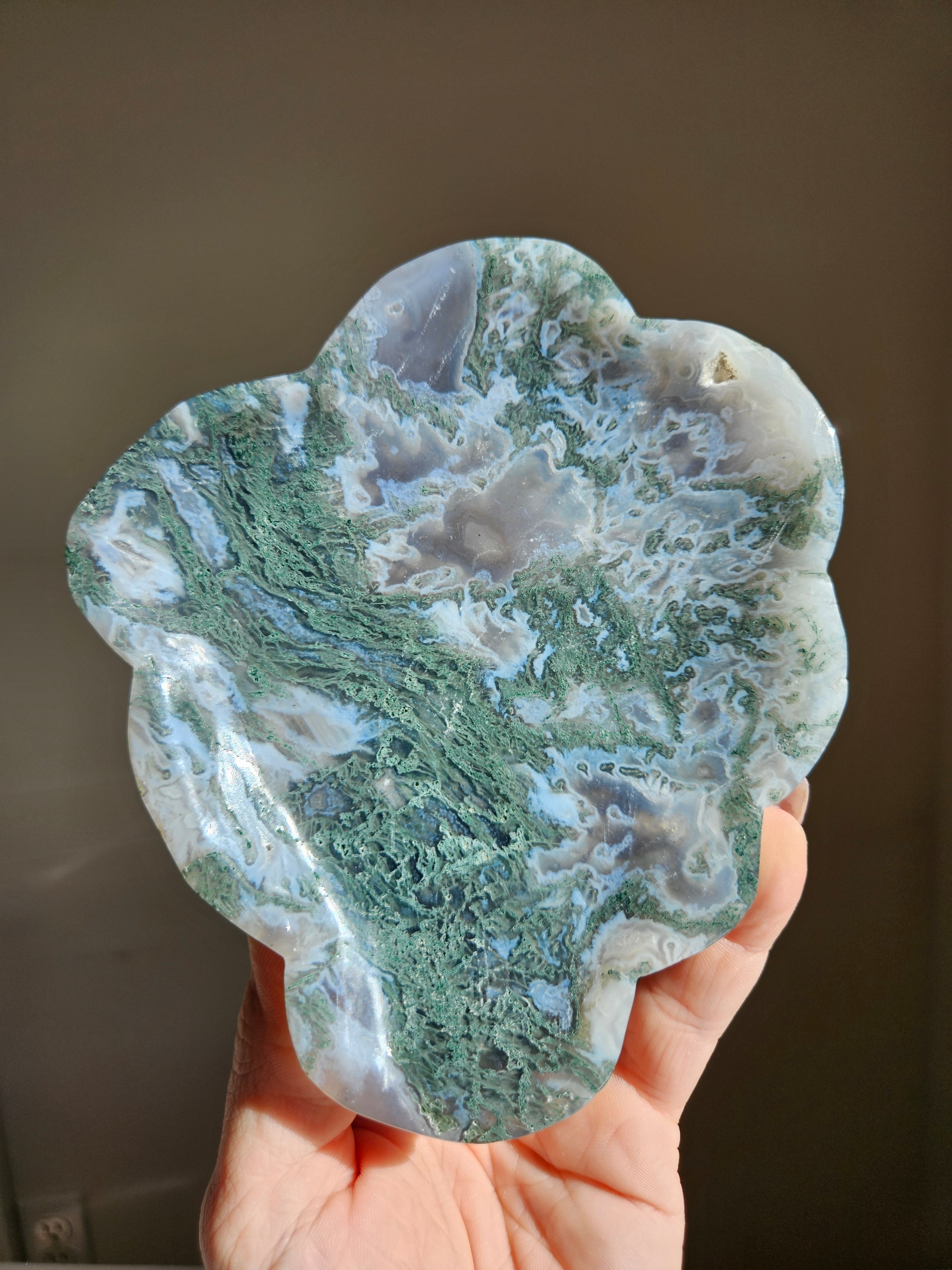 Moss Agate Freeform Bowl 004