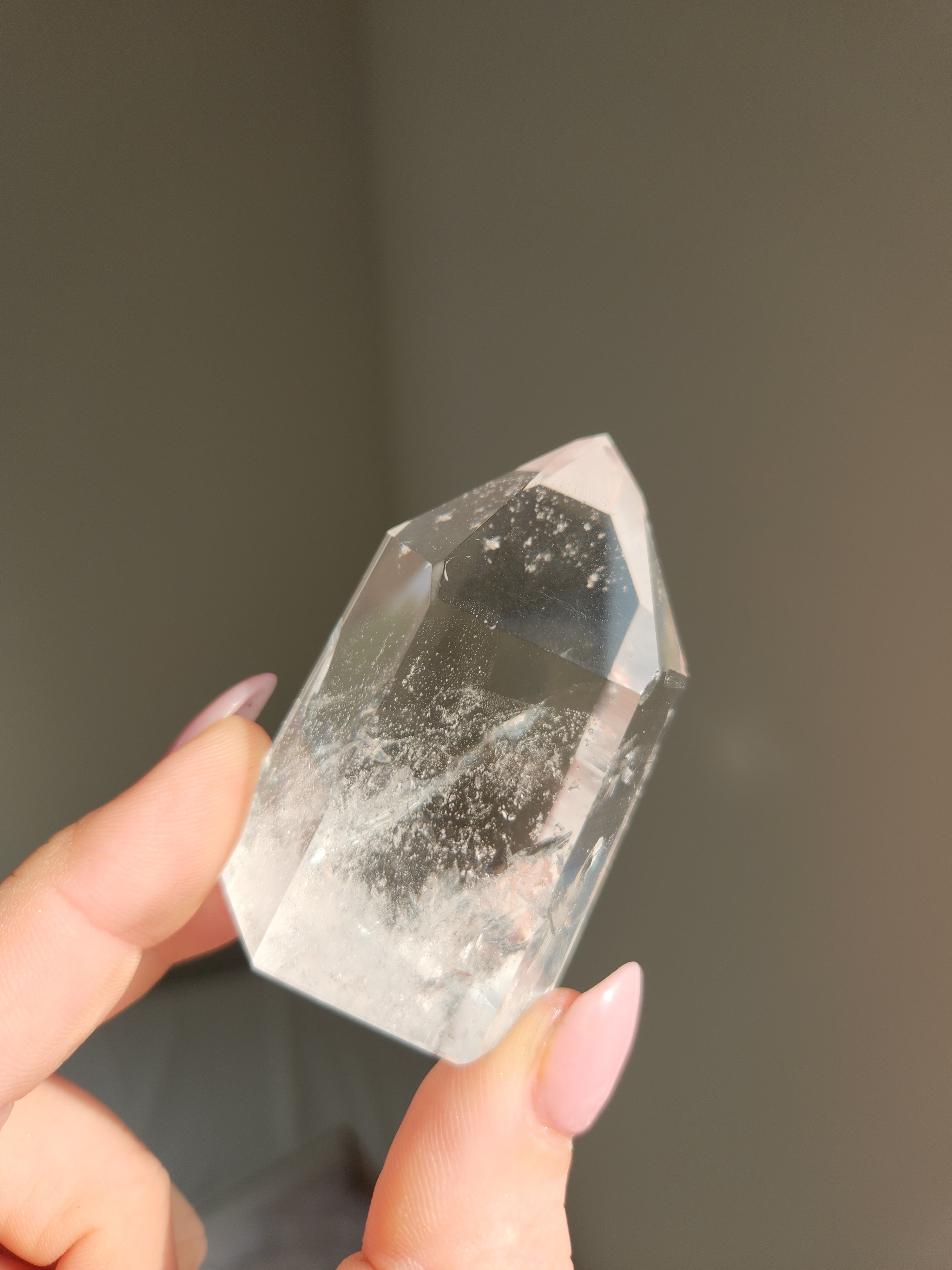 Semi Polished Lemurian Quartz Tower 005