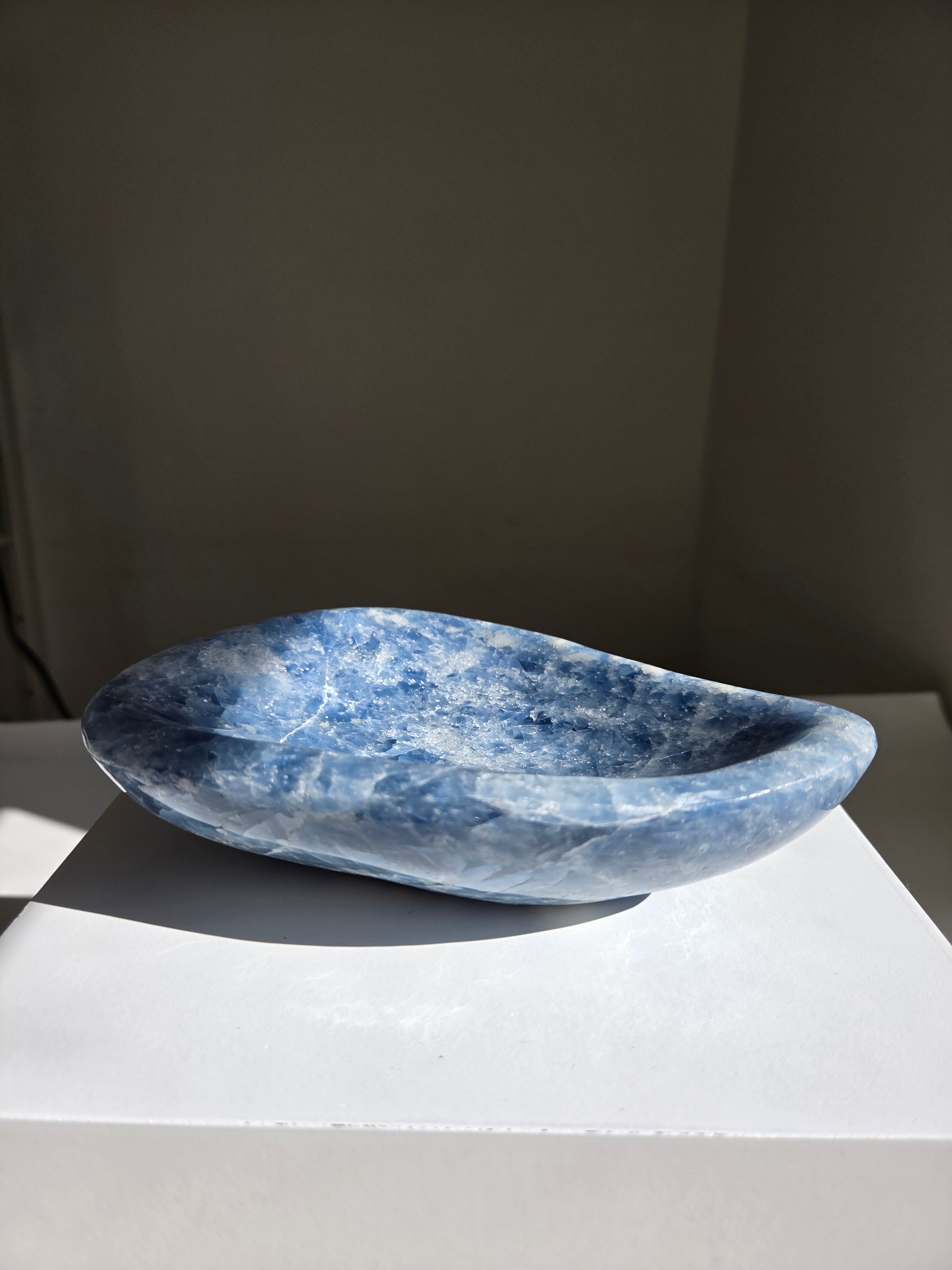 Vibrant Blue Calcite Bowl