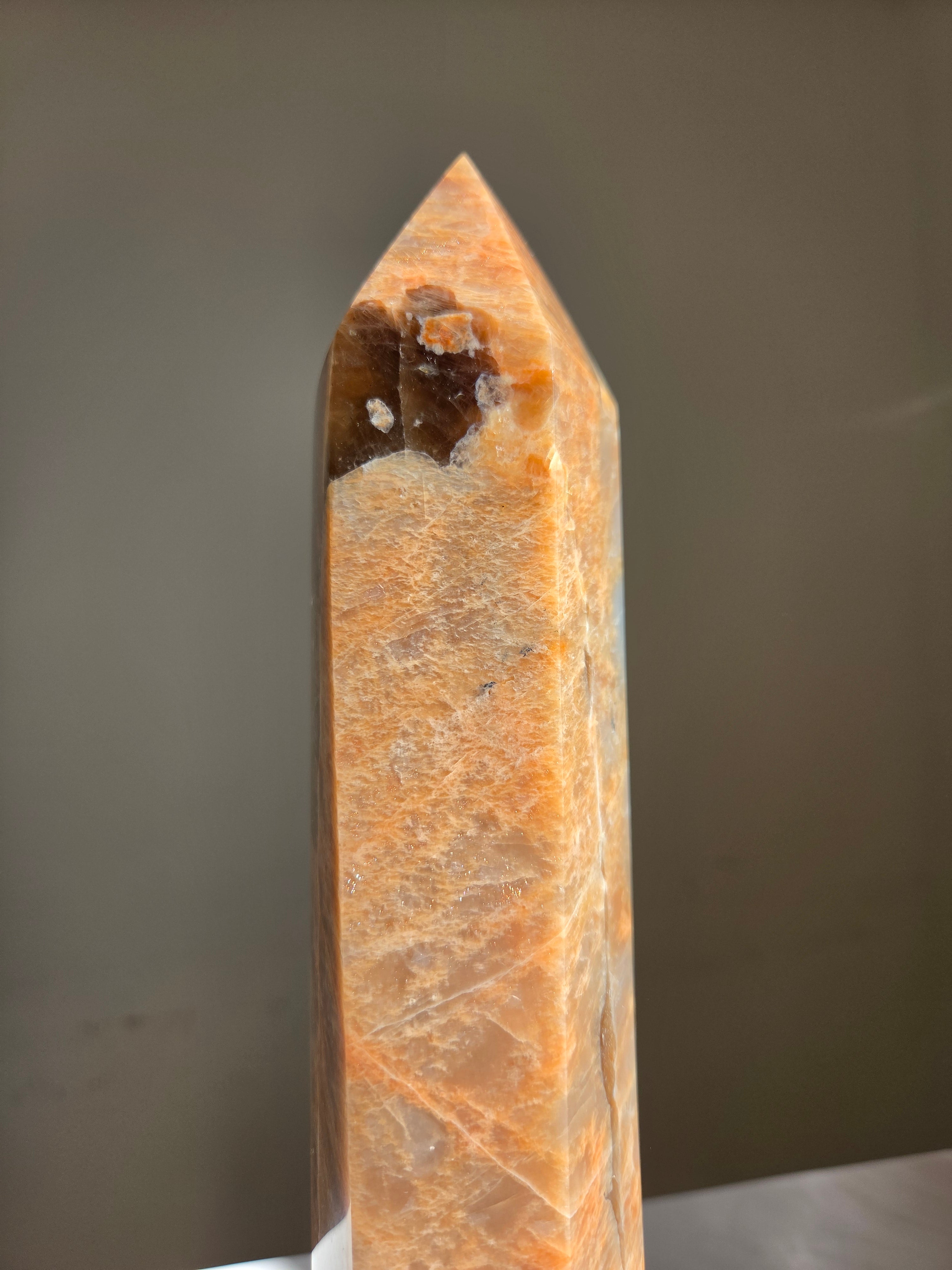 Peach Moonstone x Smoky Quartz Tower 001