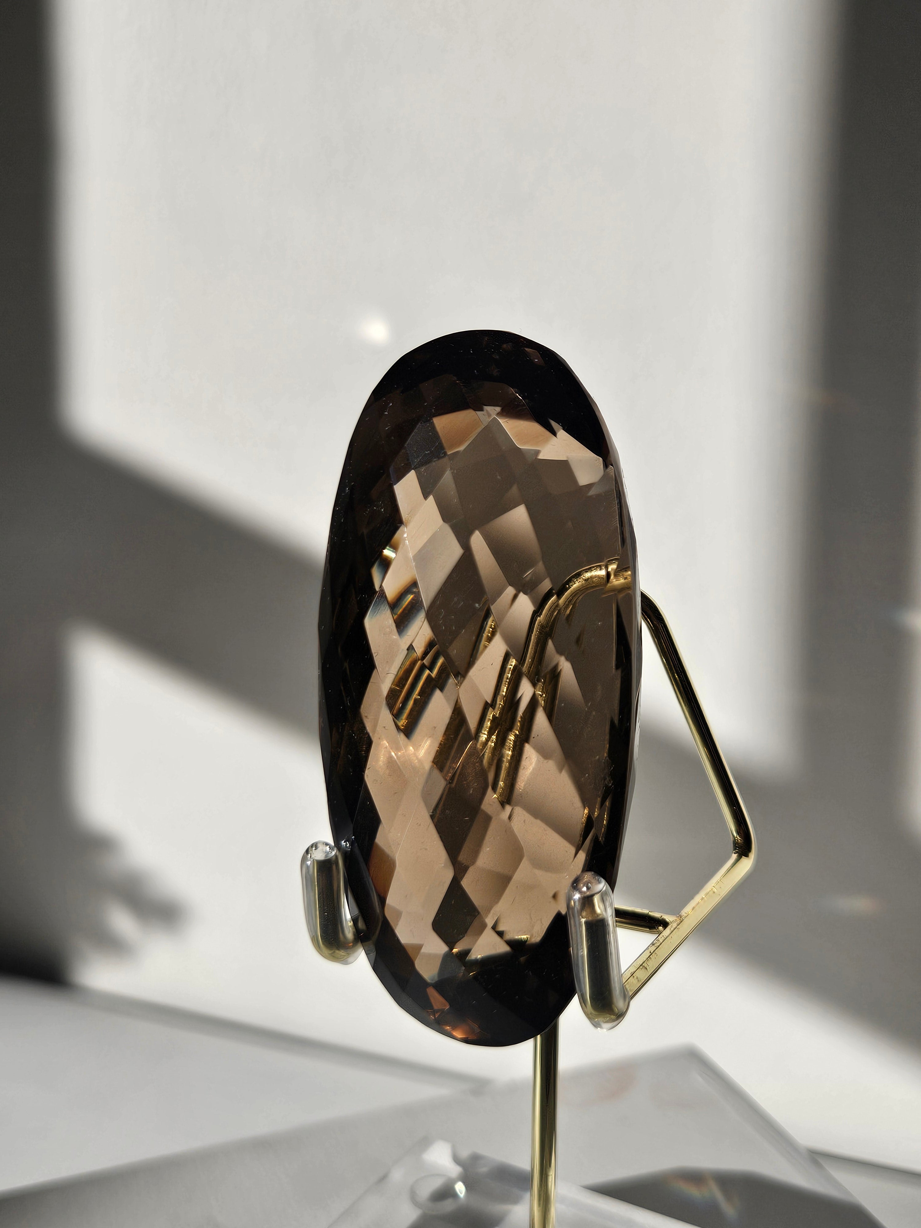 Faceted Smoky Quartz Gem 002