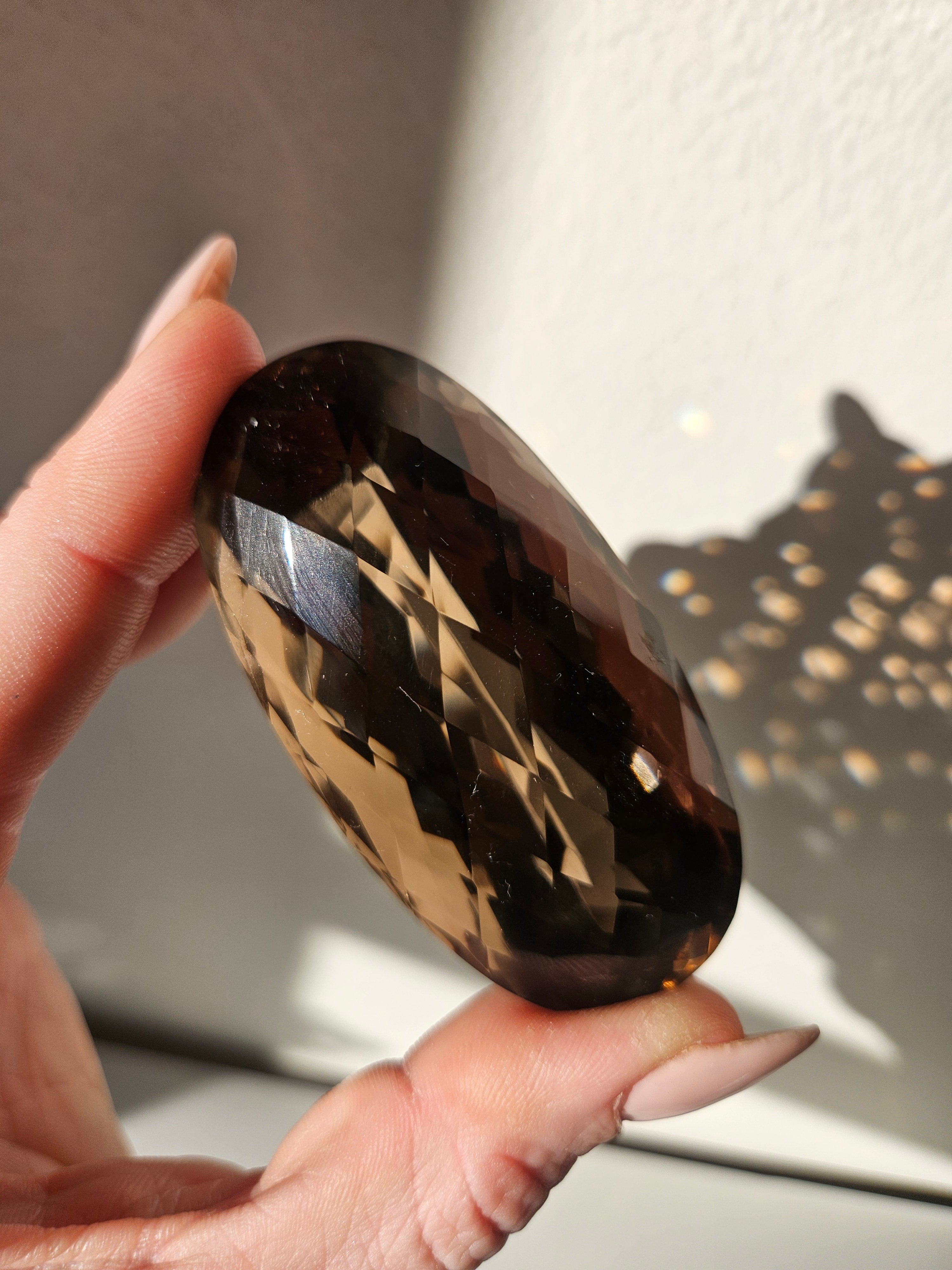 Faceted Smoky Quartz Gem 002