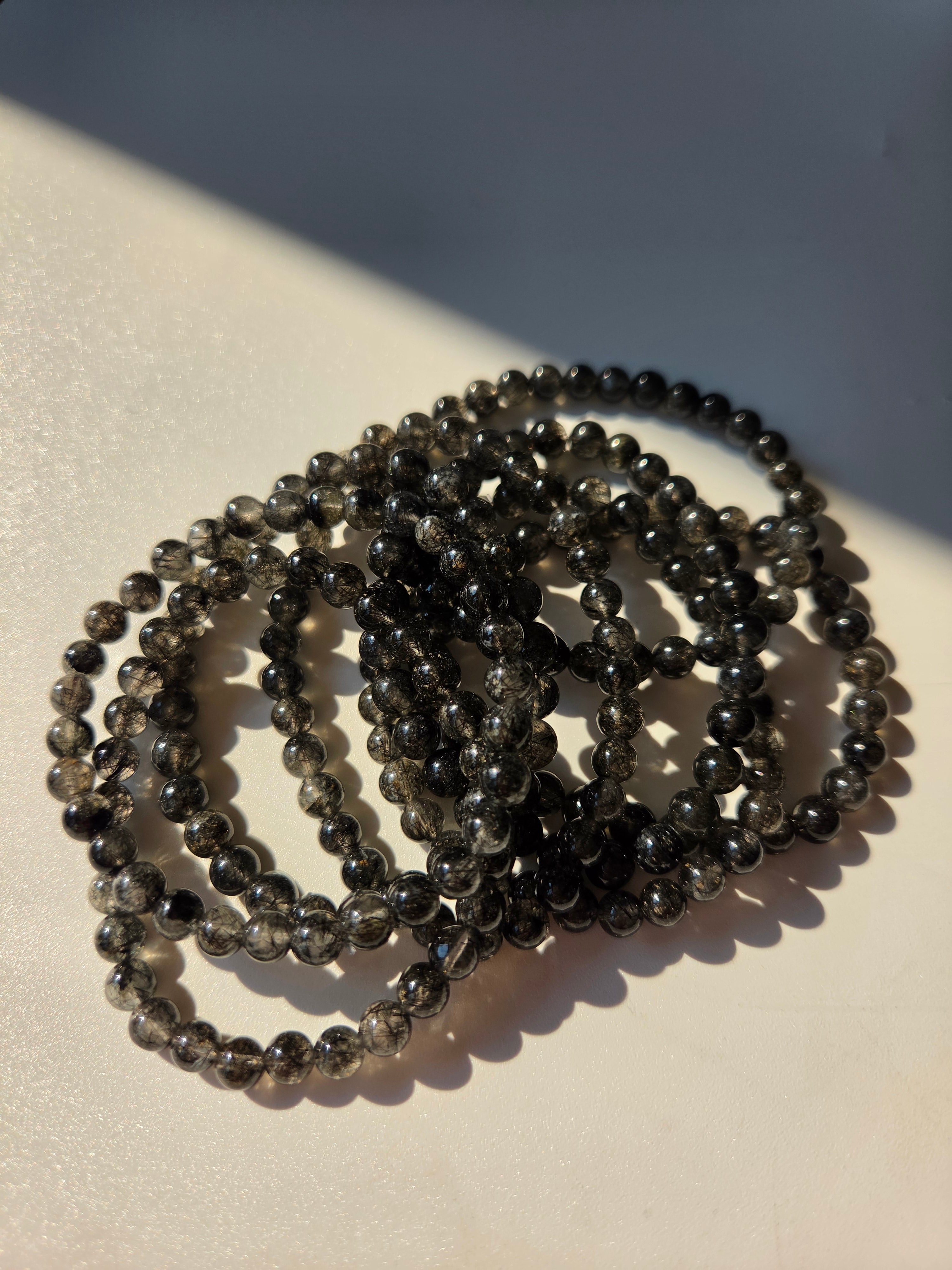 Tourmaline in Quartz bracelet | 6mm