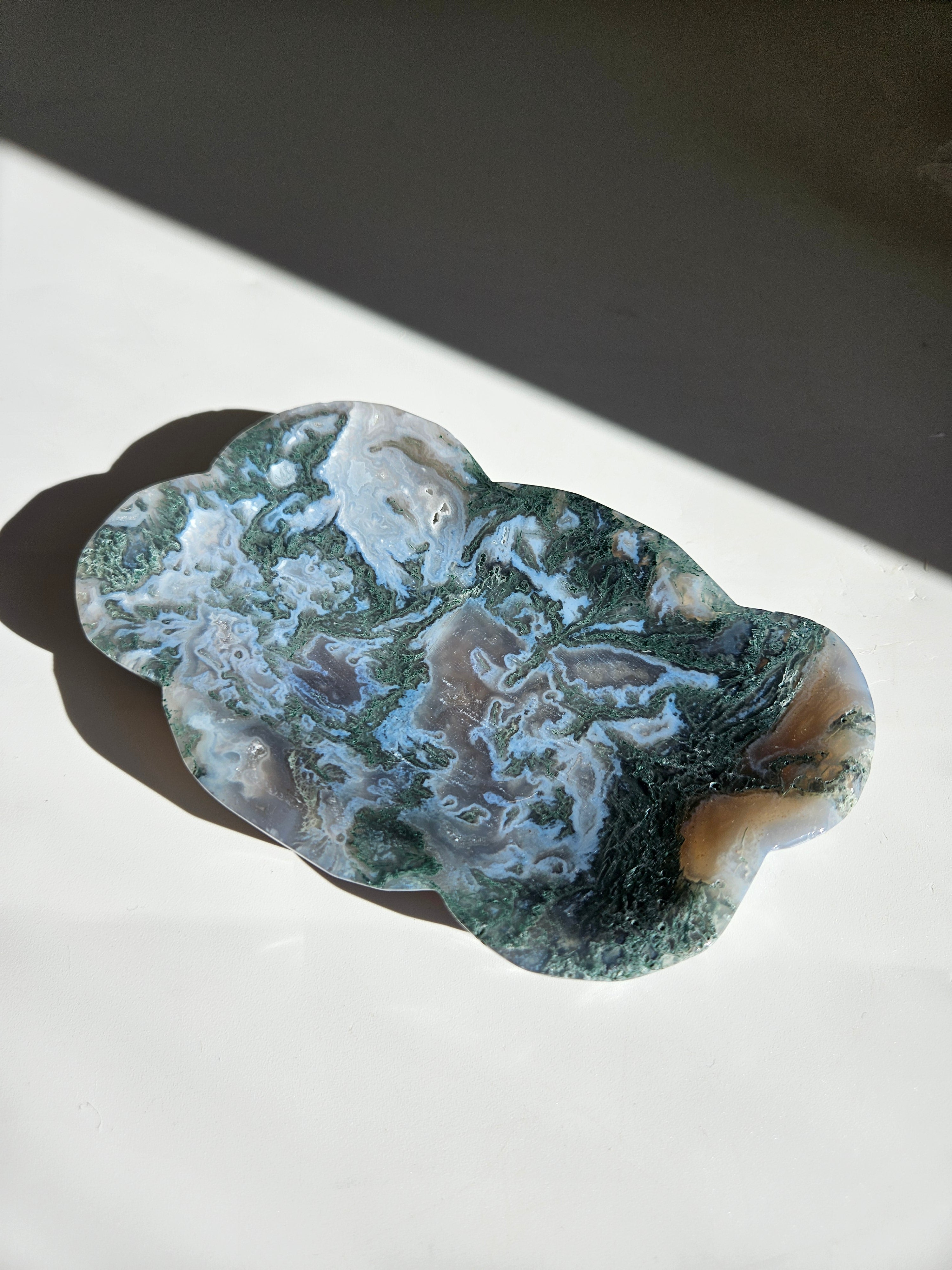 Moss Agate Freeform Bowl 008