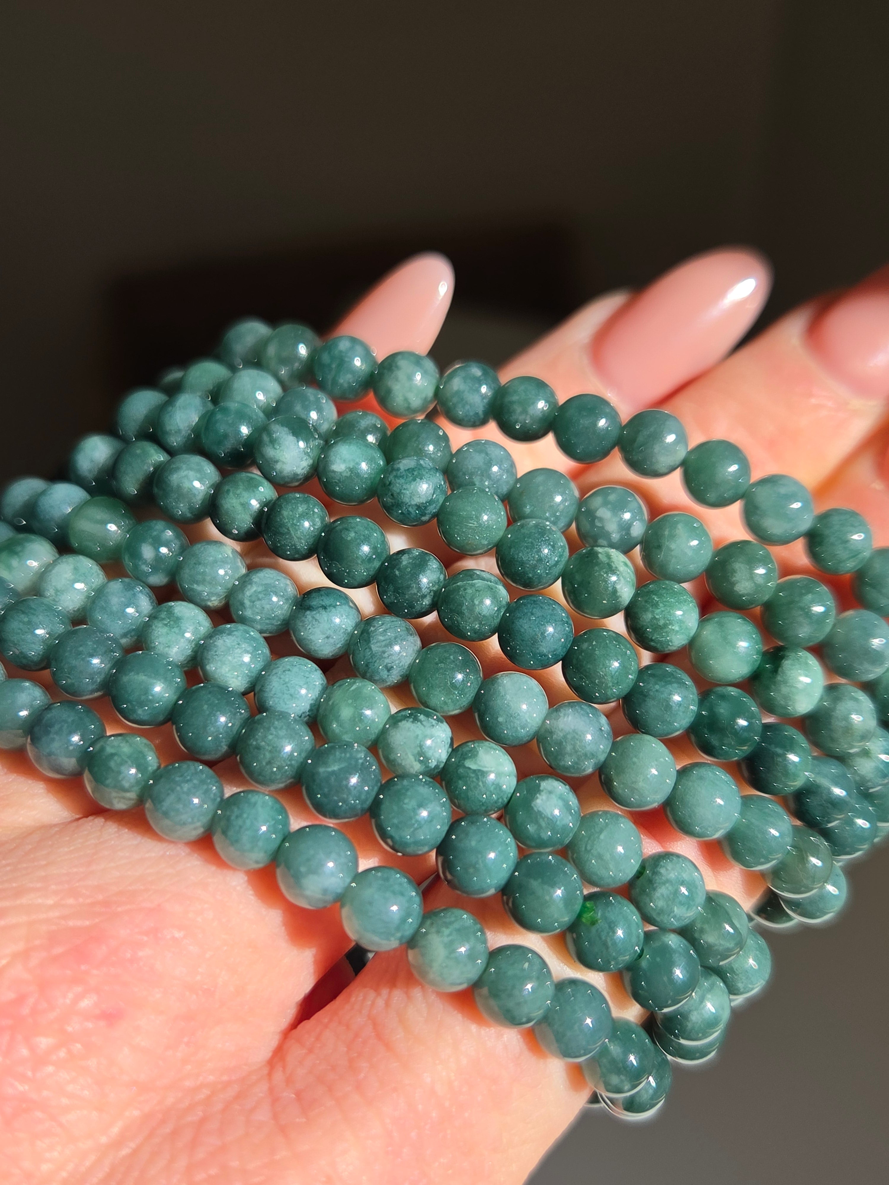 Teal Jade Bracelet | 6mm