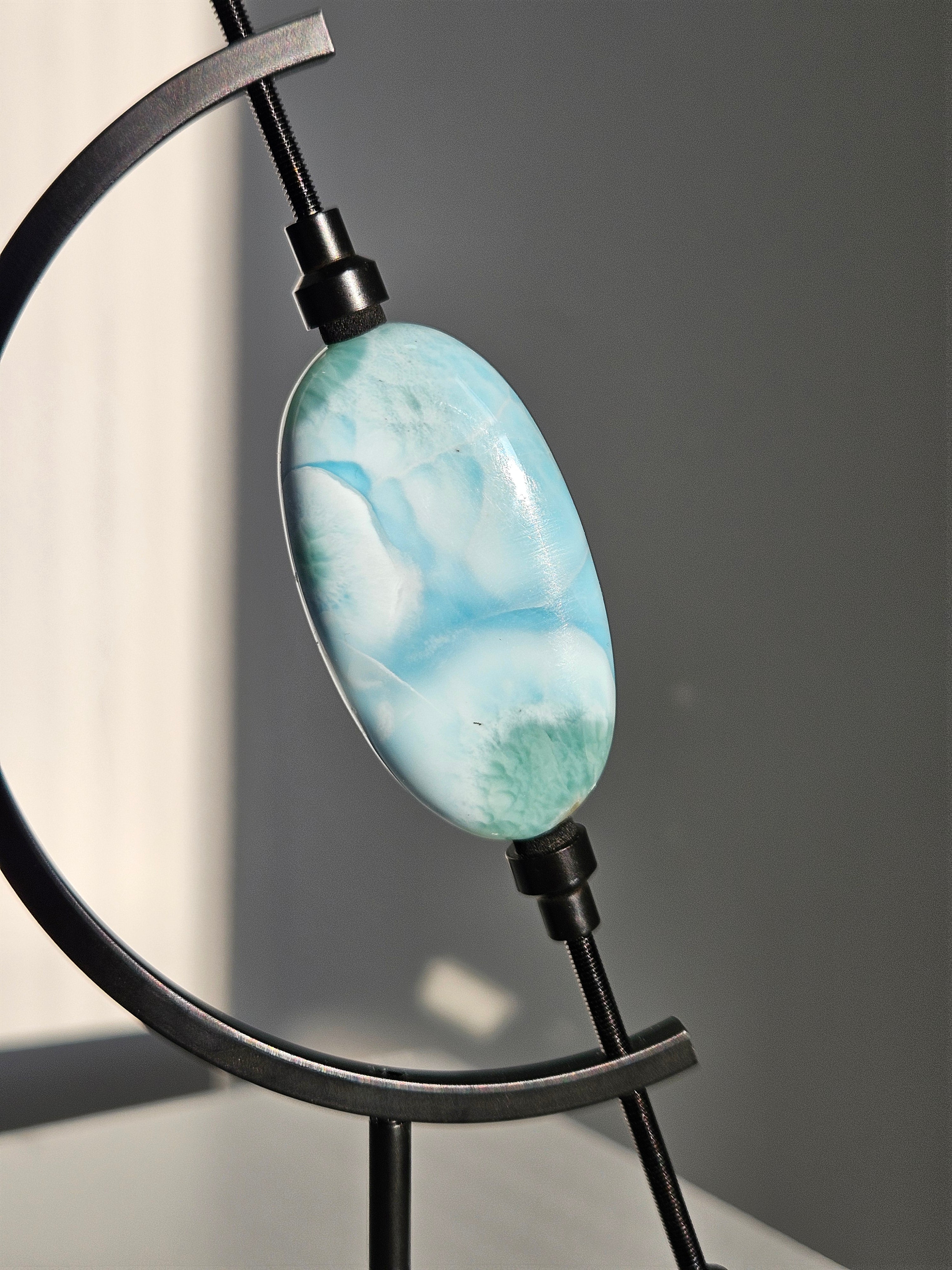 Larimar Cabochon on Caliper 004