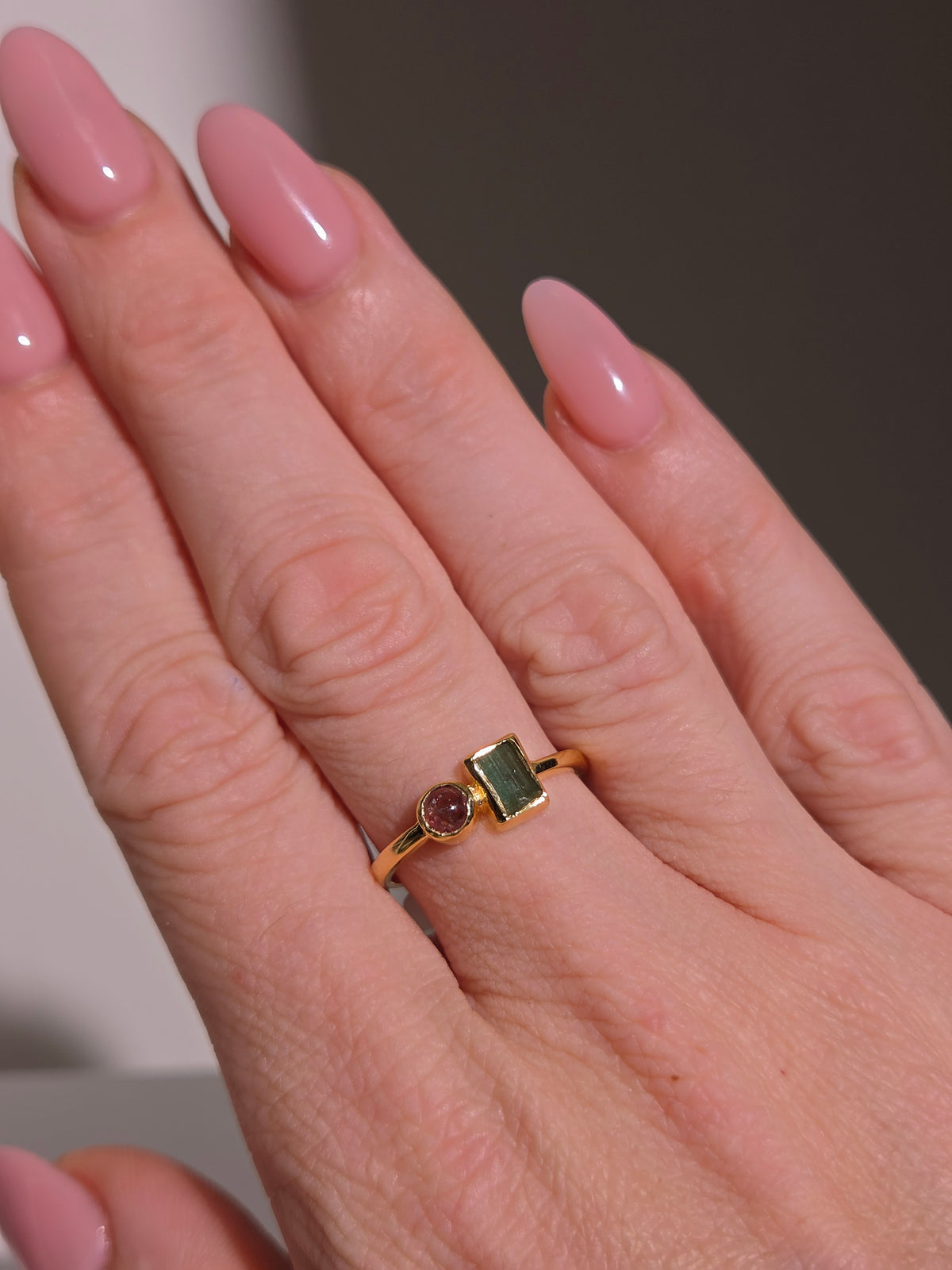 Size 9 | tourmaline ring | gold 001