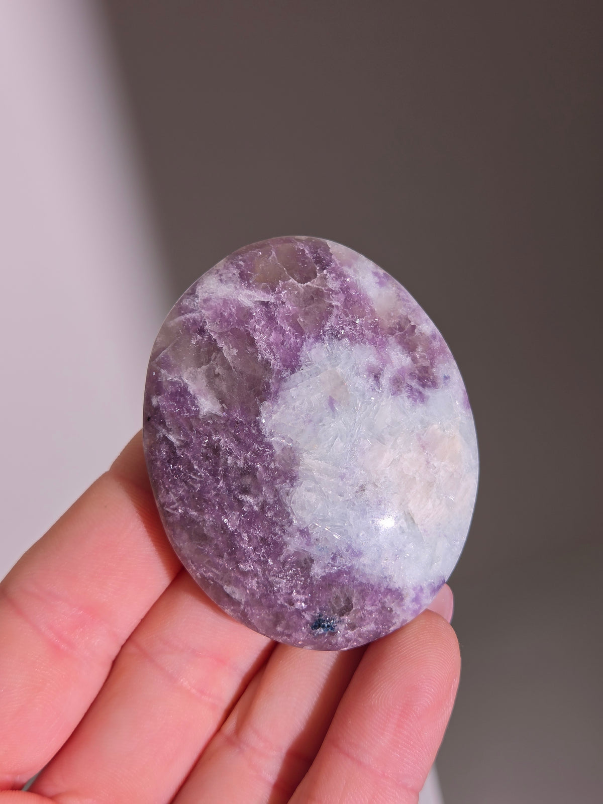 Pink Tourmaline x Lepidolite Palmstone 002