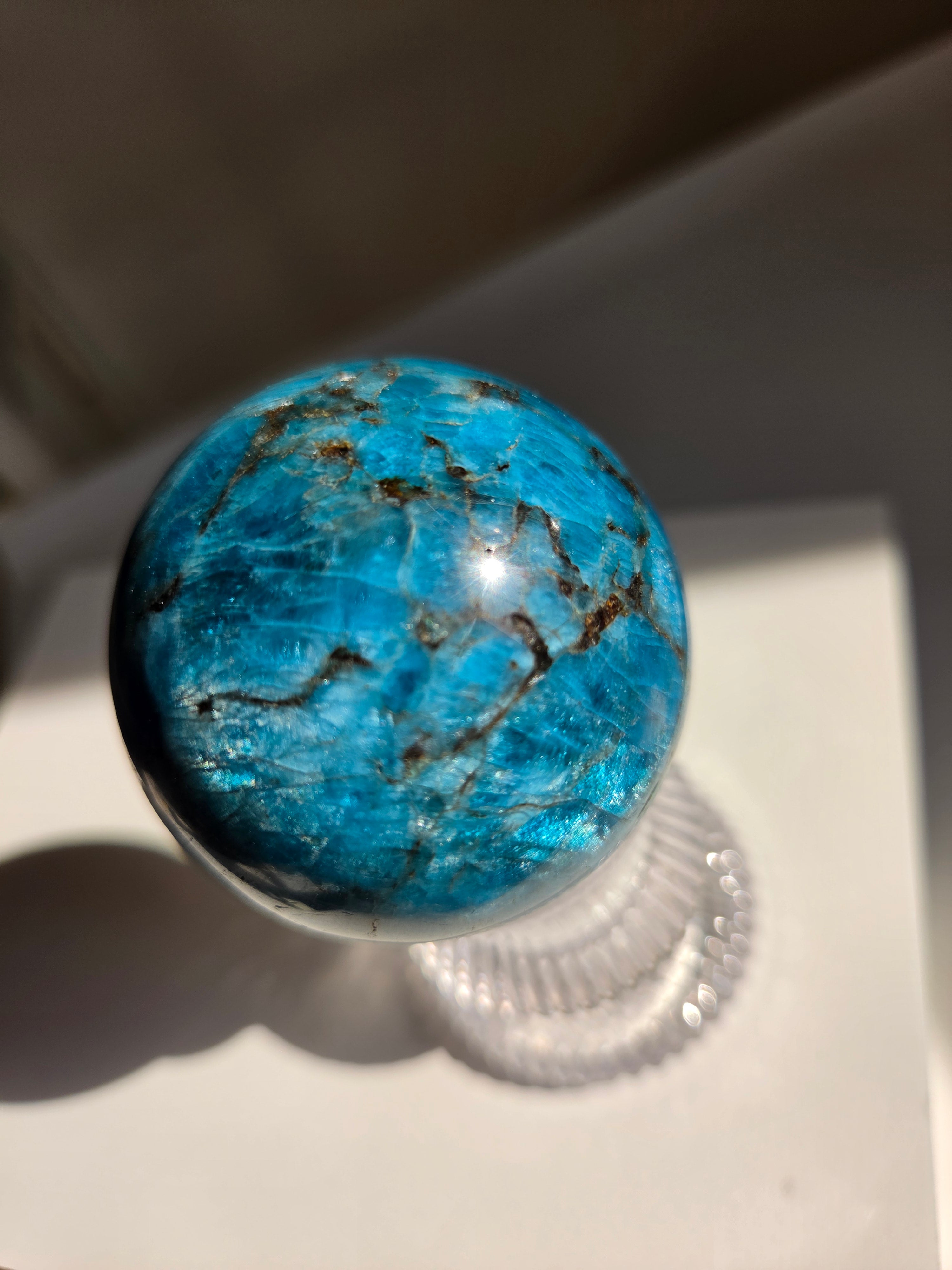 Blue Apatite Sphere 001